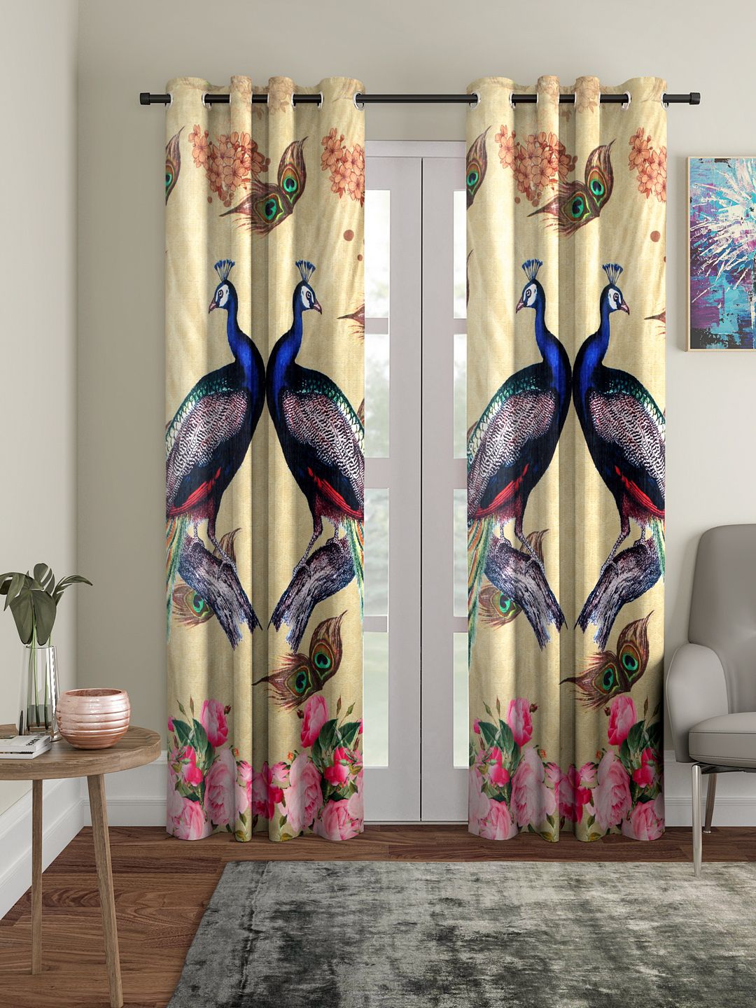 Home Sizzler Multicoloured Set of 2 Door Curtains Price in India