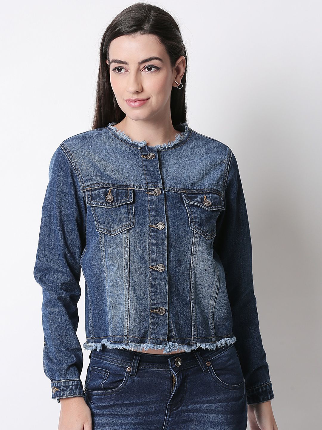 High Star Women Solid Denim Jacket Jacket Price in India