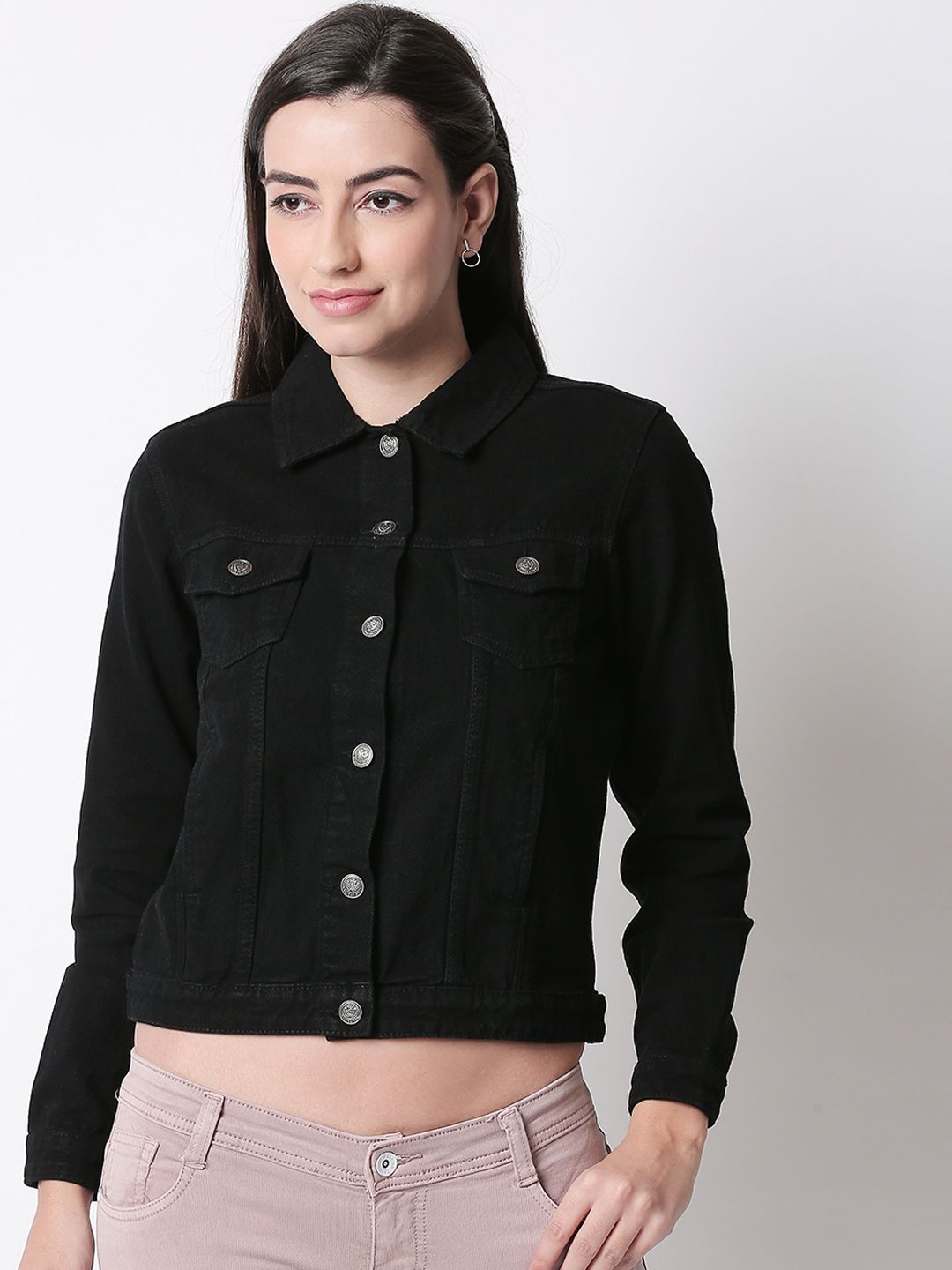 High Star Women Solid Denim Jacket Jacket Price in India