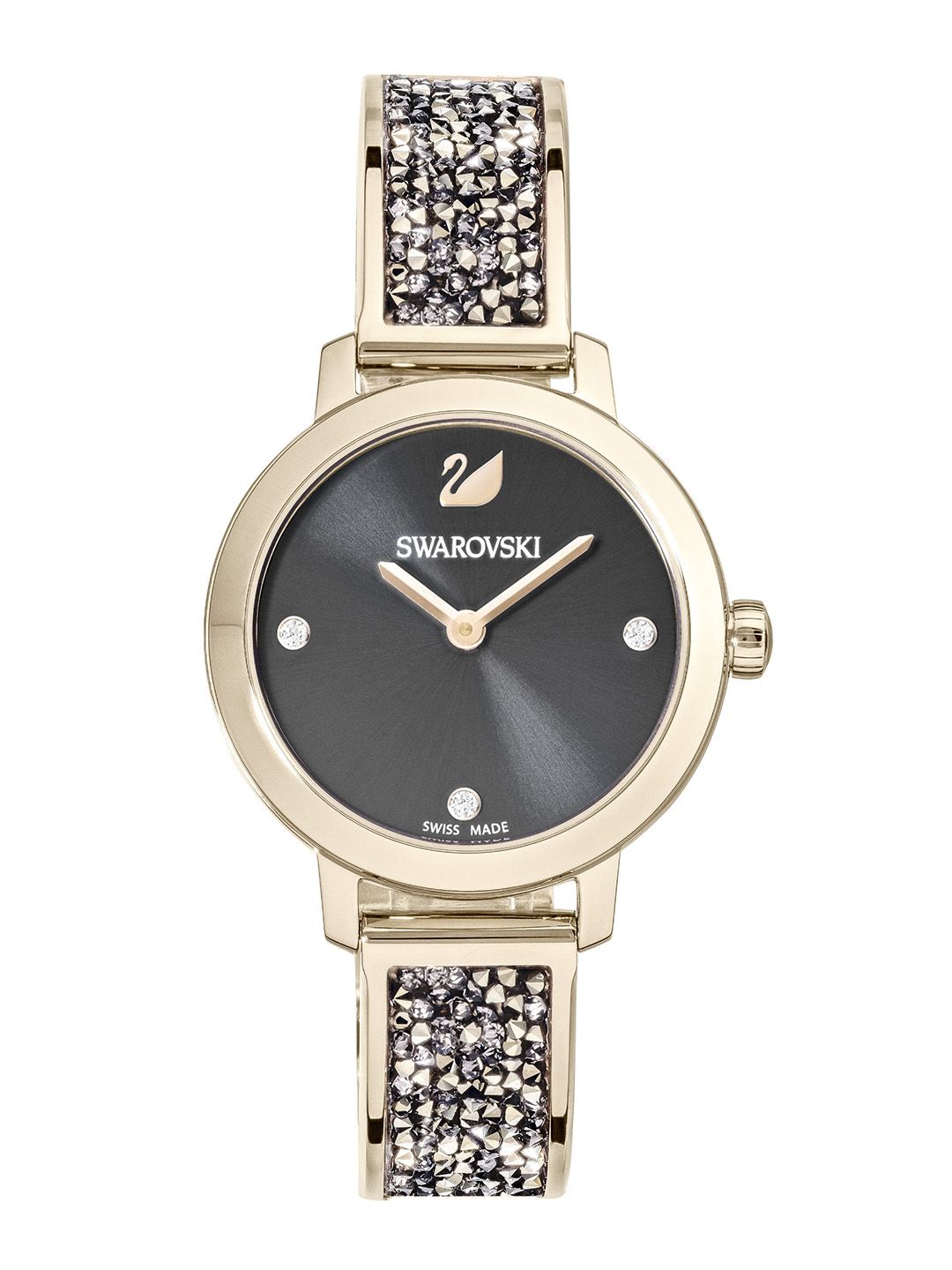 SWAROVSKI Women Champagne-Gold Toned Cosmic Rock Metal bracelet Watch 5466205 Price in India