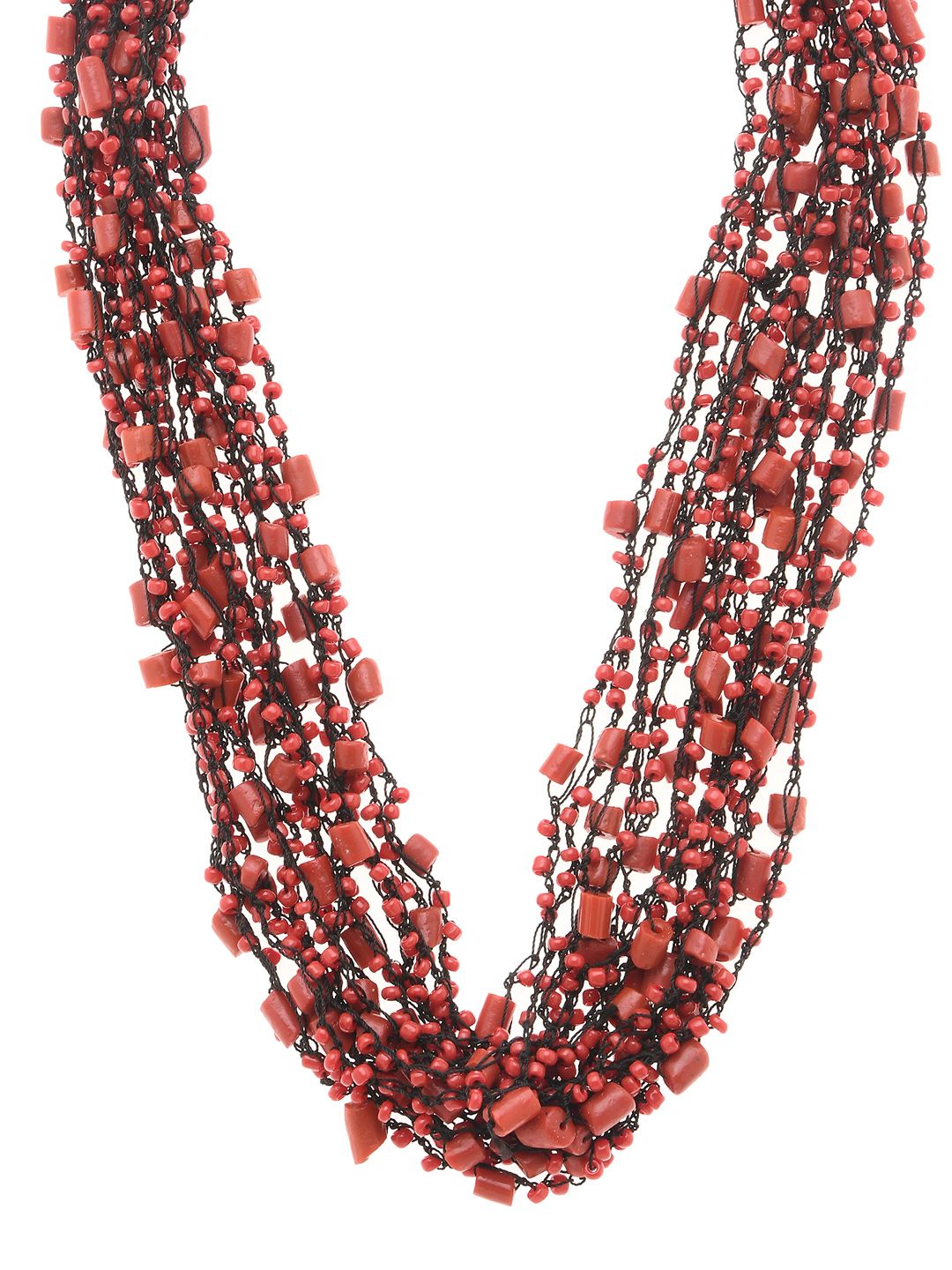 Bamboo Tree Jewels Red Handcrafted Necklace Price in India