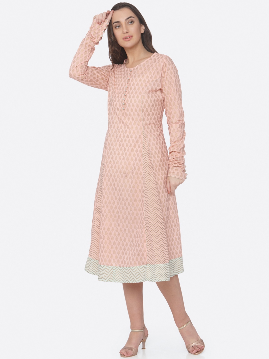 RAISIN Women Pink Printed A-Line Dress Price in India