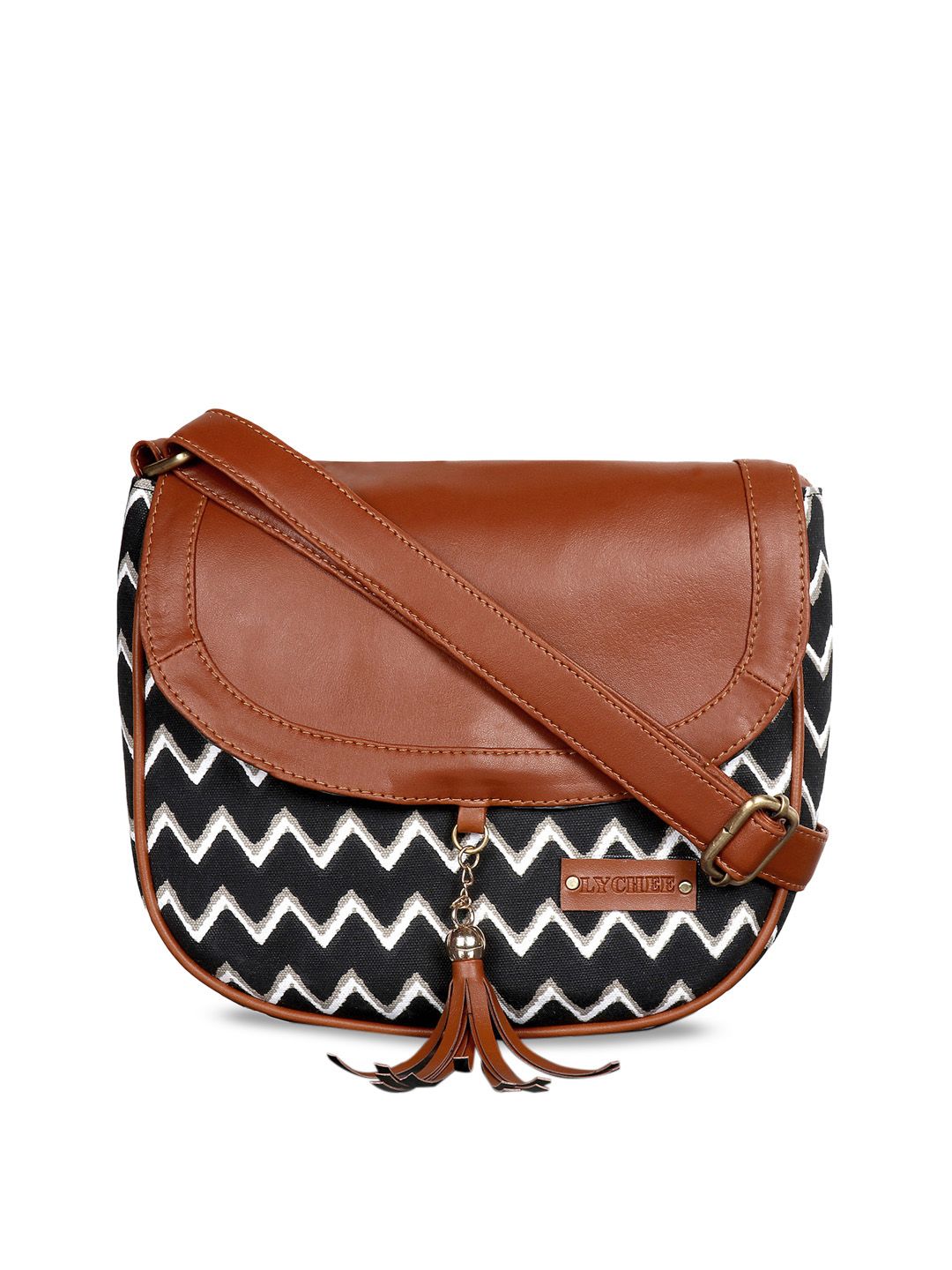 Lychee bags Multicoloured Striped Sling Bag Price in India