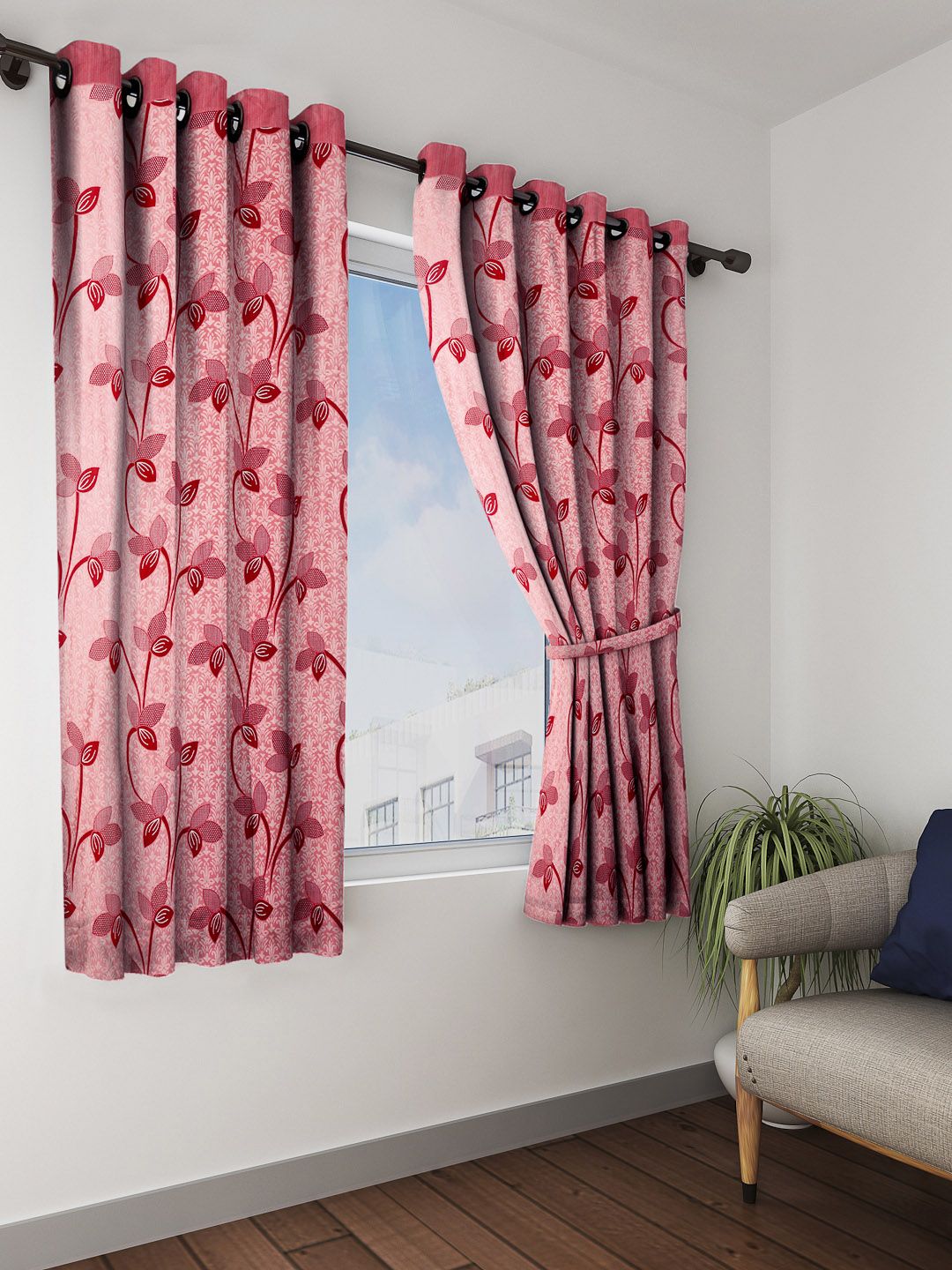 Cortina Pink  Window Curtains Price in India