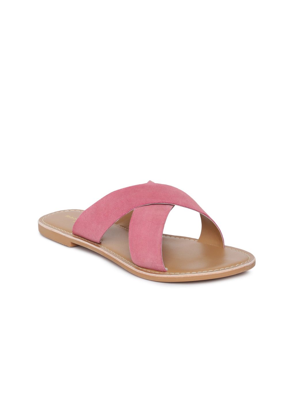 Steve Madden Pink Solid Suede Open Toe Flats