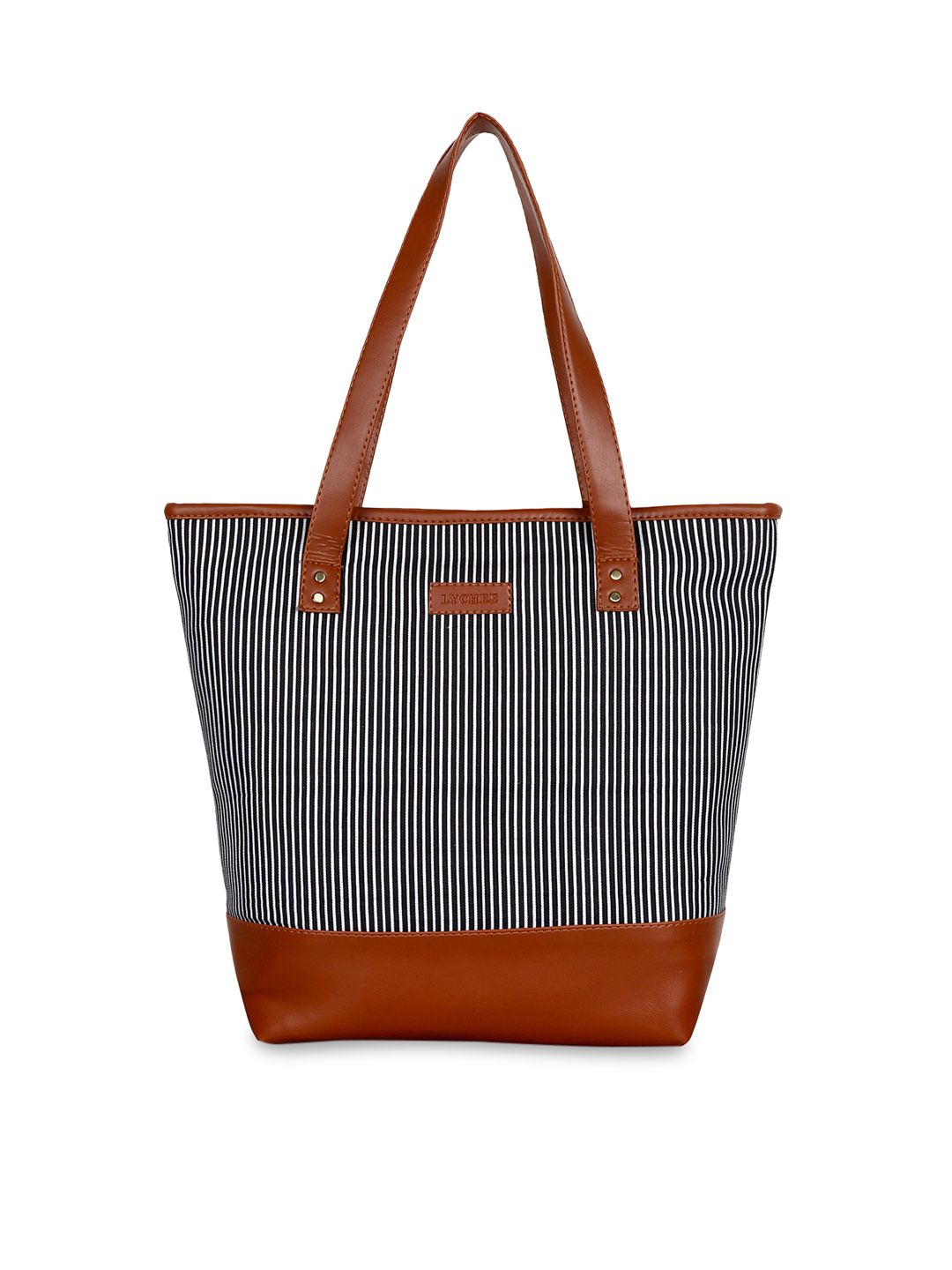 Lychee bags Black & White Striped Shoulder Bag Price in India