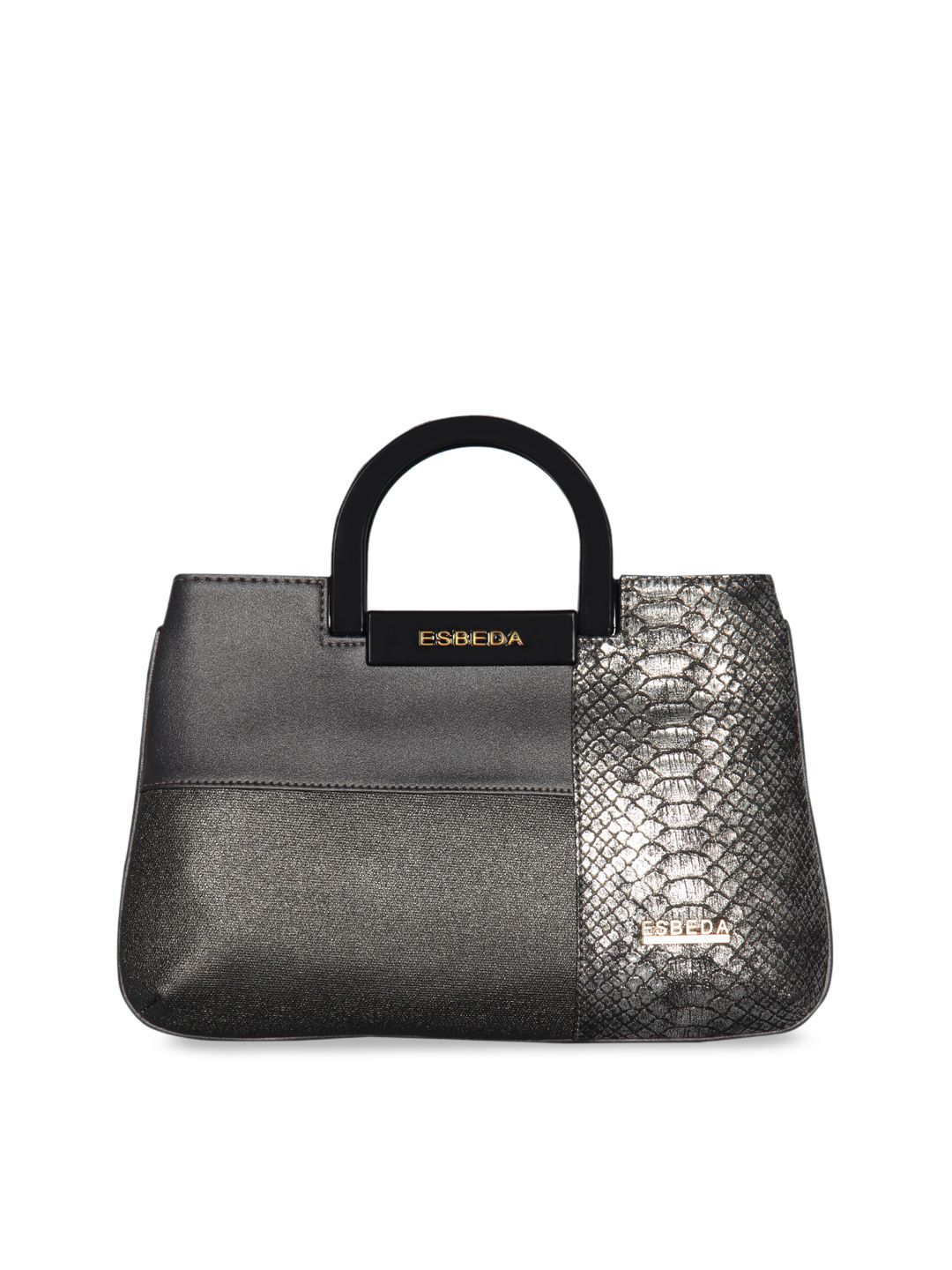 ESBEDA Grey Textured Handheld Bag Price in India