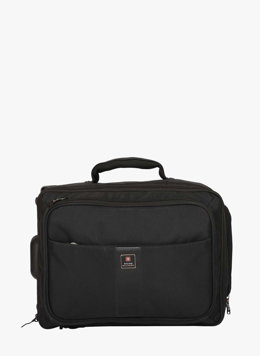 SWISS MILITARY Black Solid Laptop Trolley Briefcase Price in India