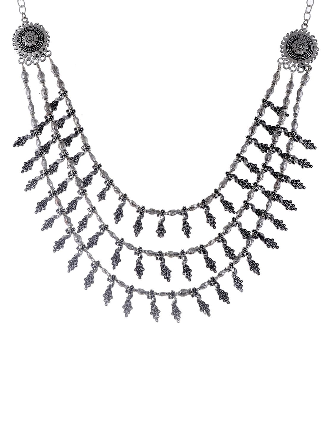 Silvermerc Designs Silver-Toned German Silver Oxidised Necklace Price in India
