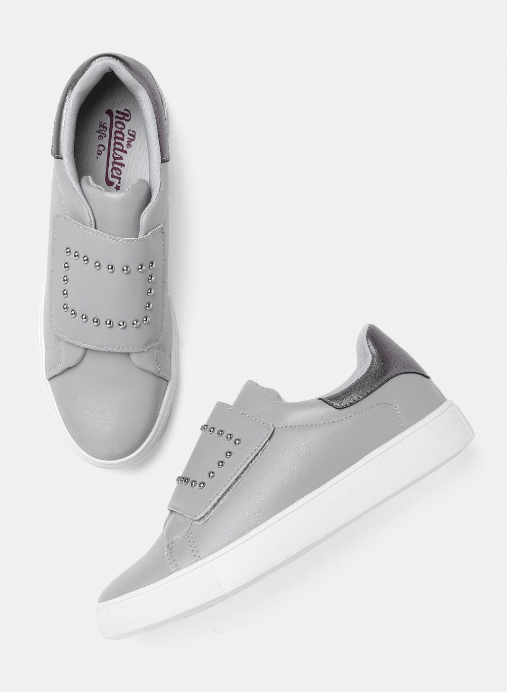 Roadster Grey Regular Synthetic Sneakers