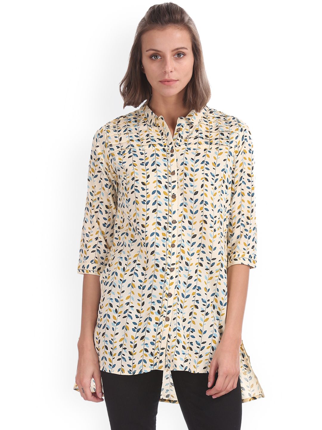 Bronz Off-White Printed Tunic Price in India