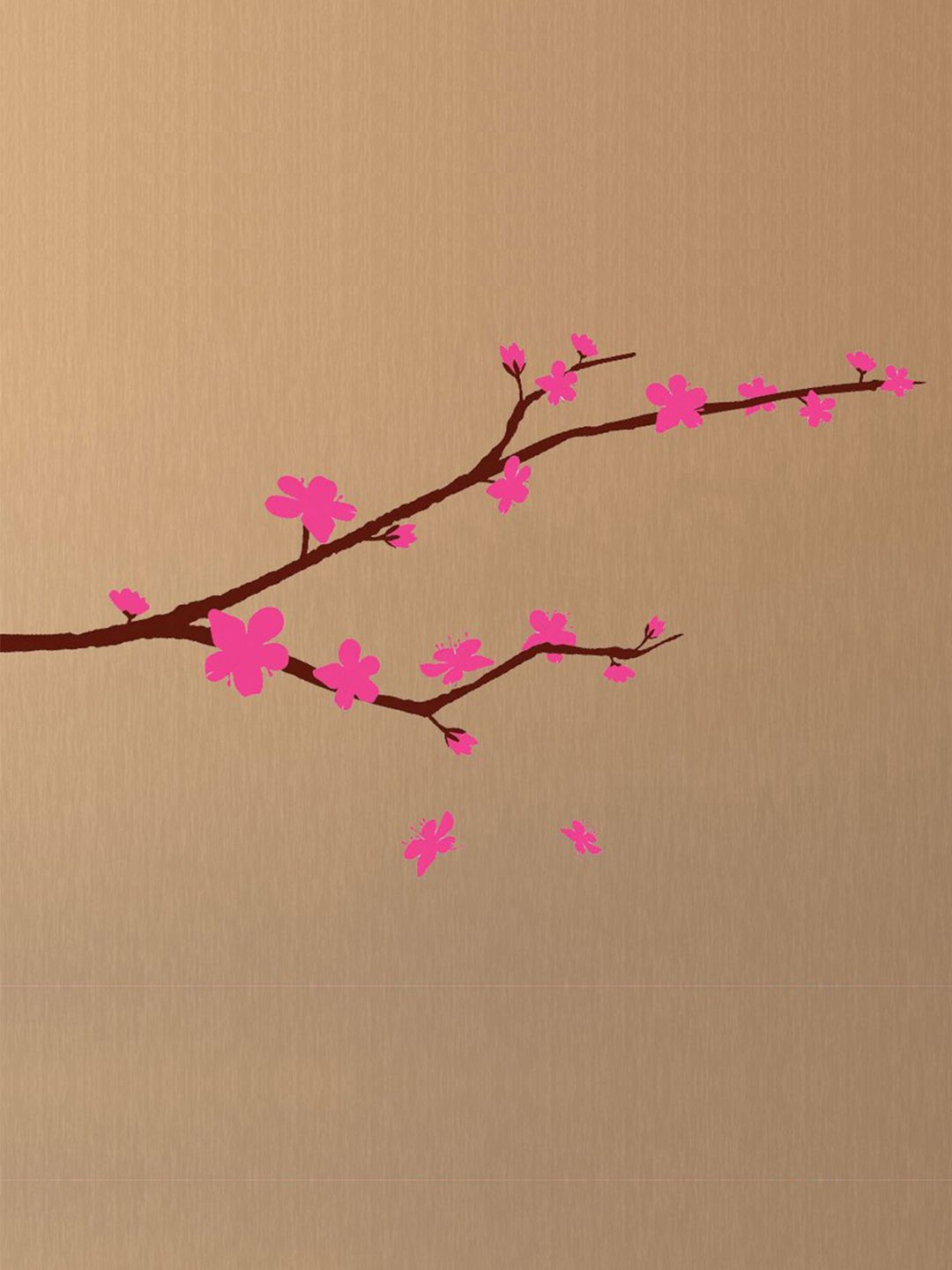 Asian Paints Unisex Pink & Brown Flowers & Branch Peel and Stick Wall Sticker Price in India