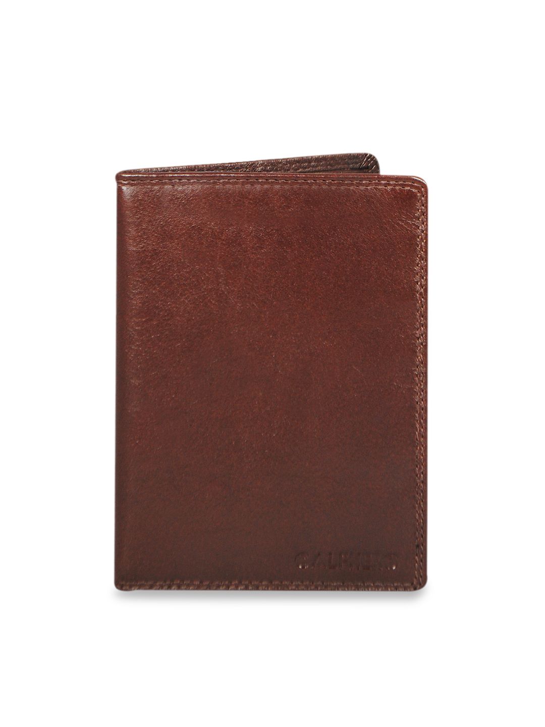 CALFNERO Unisex Brown Solid Passport Holder Price in India