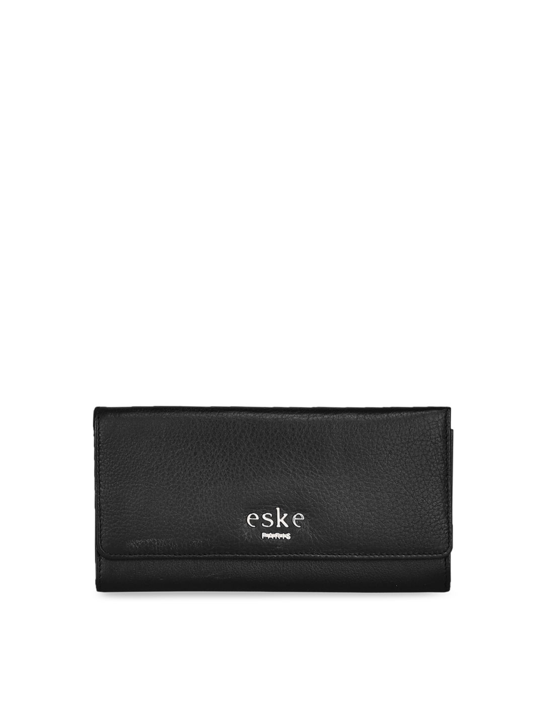 Eske Women Black Solid Two Fold Wallet Price in India