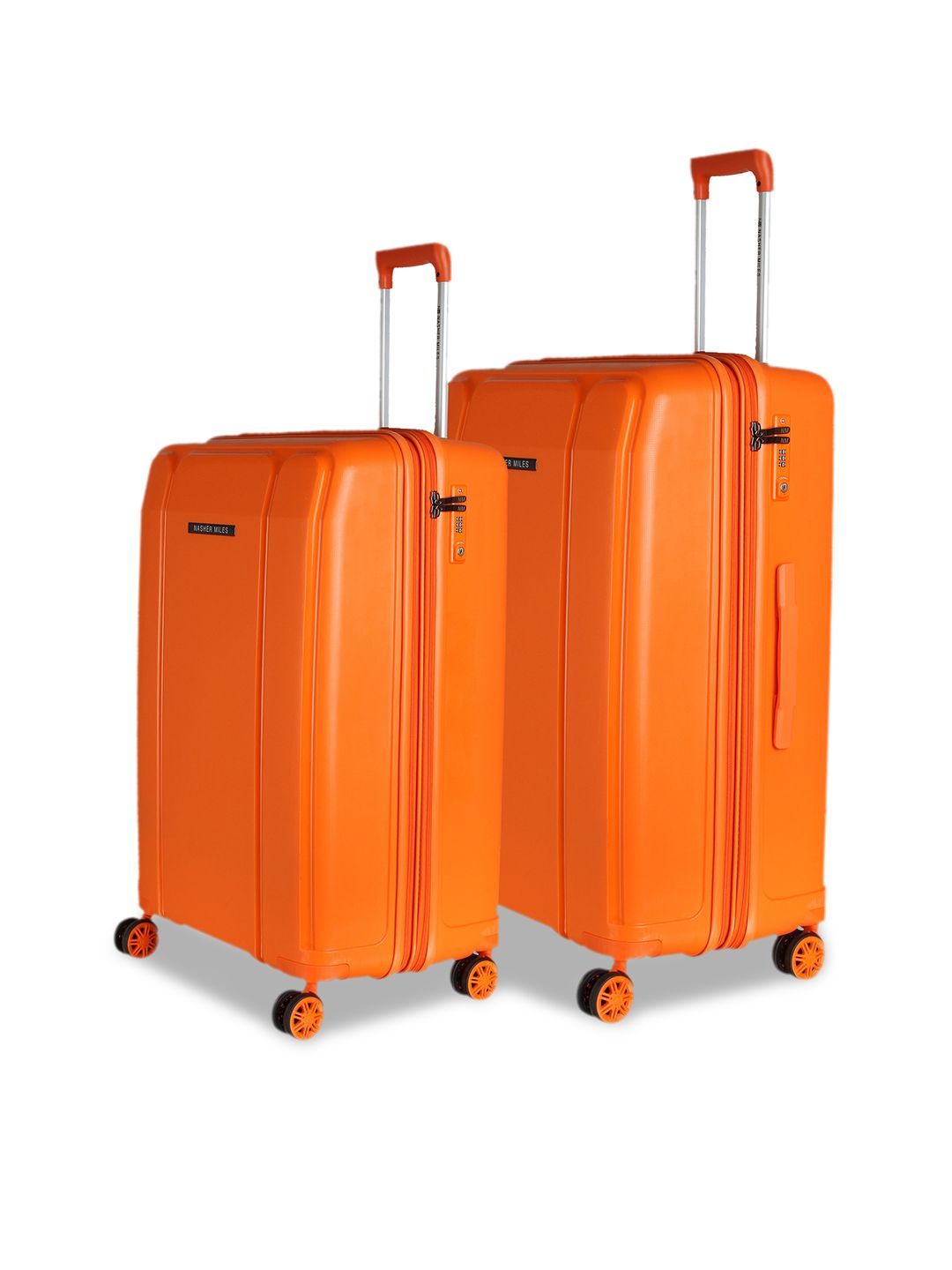 Nasher Miles Set of 2 Orange Textured Hard Sided Trolley Bags Price in India