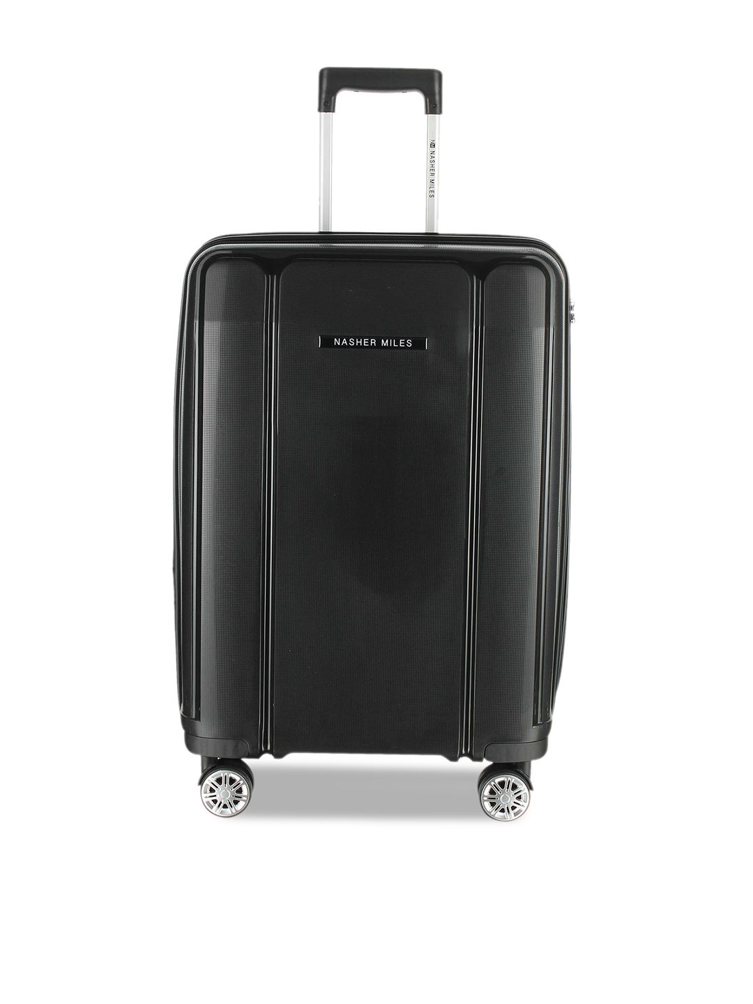 Nasher Miles Black Textured Tokyo Hard-Sided Cabin Trolley Bag Price in India