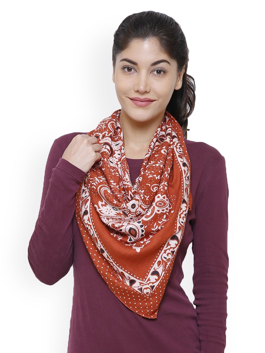 Citypret Coral Printed Scarf Price in India