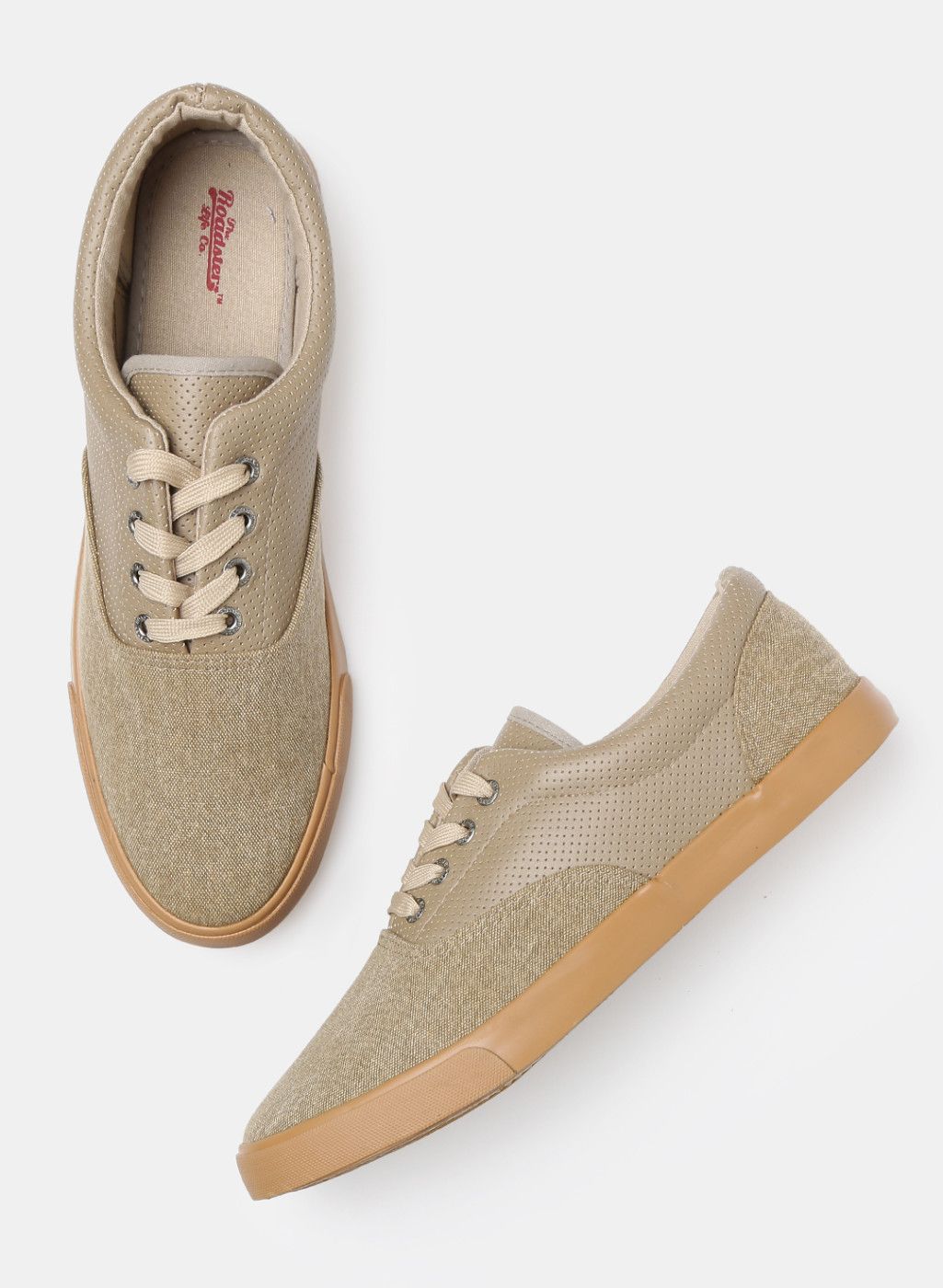 Roadster Beige Canvas Regular Sneakers