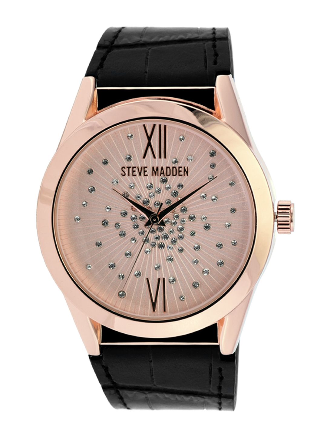 Steve Madden Women Gold-Toned Leather Analogue Watch SMW258Q Price in India