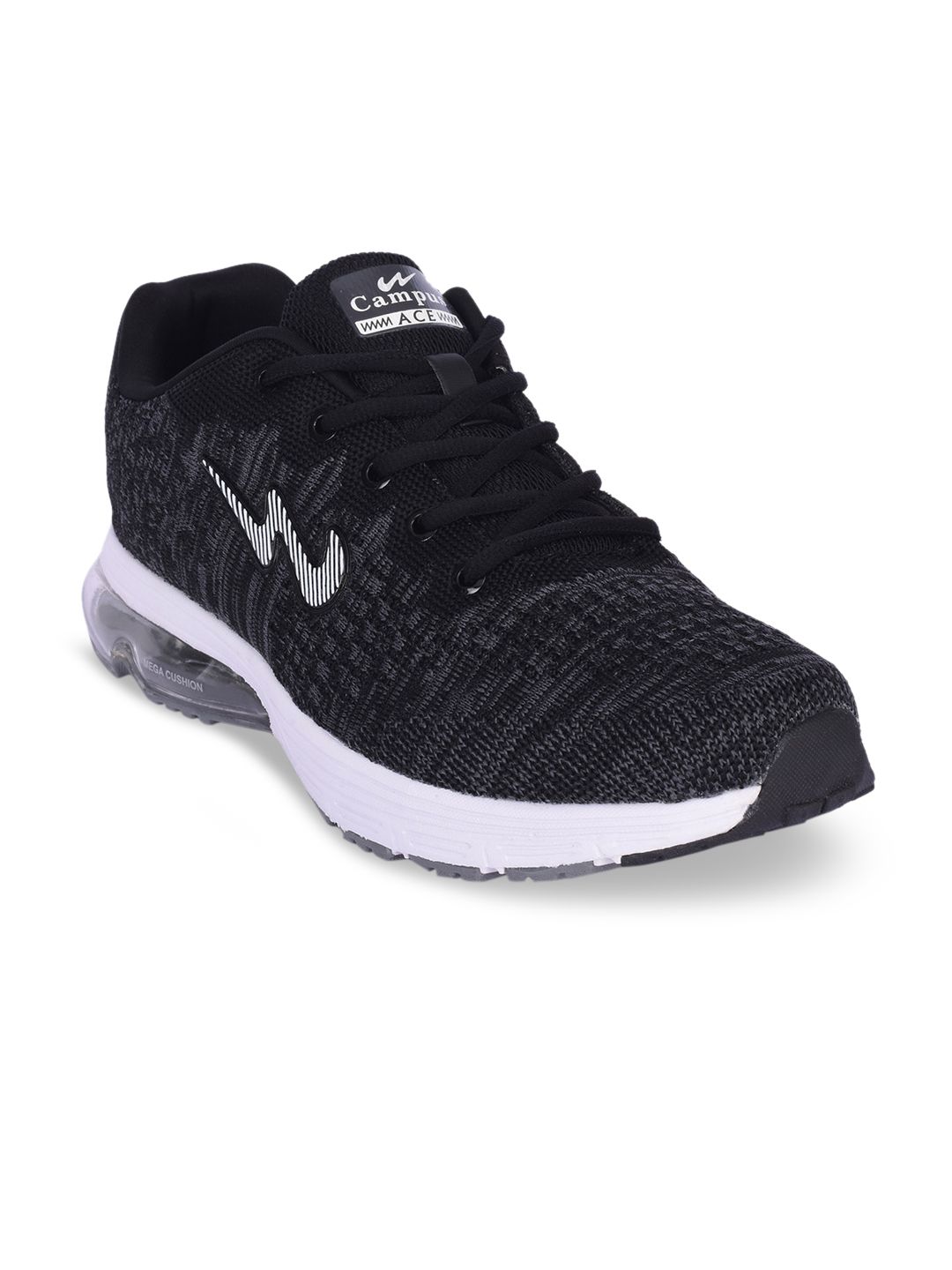 Campus Men KRISH Black Running Shoes