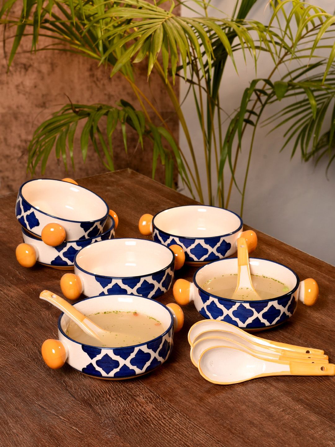 Unravel India Set of 6 Printed Ceramic Dinner Set Set Price in India