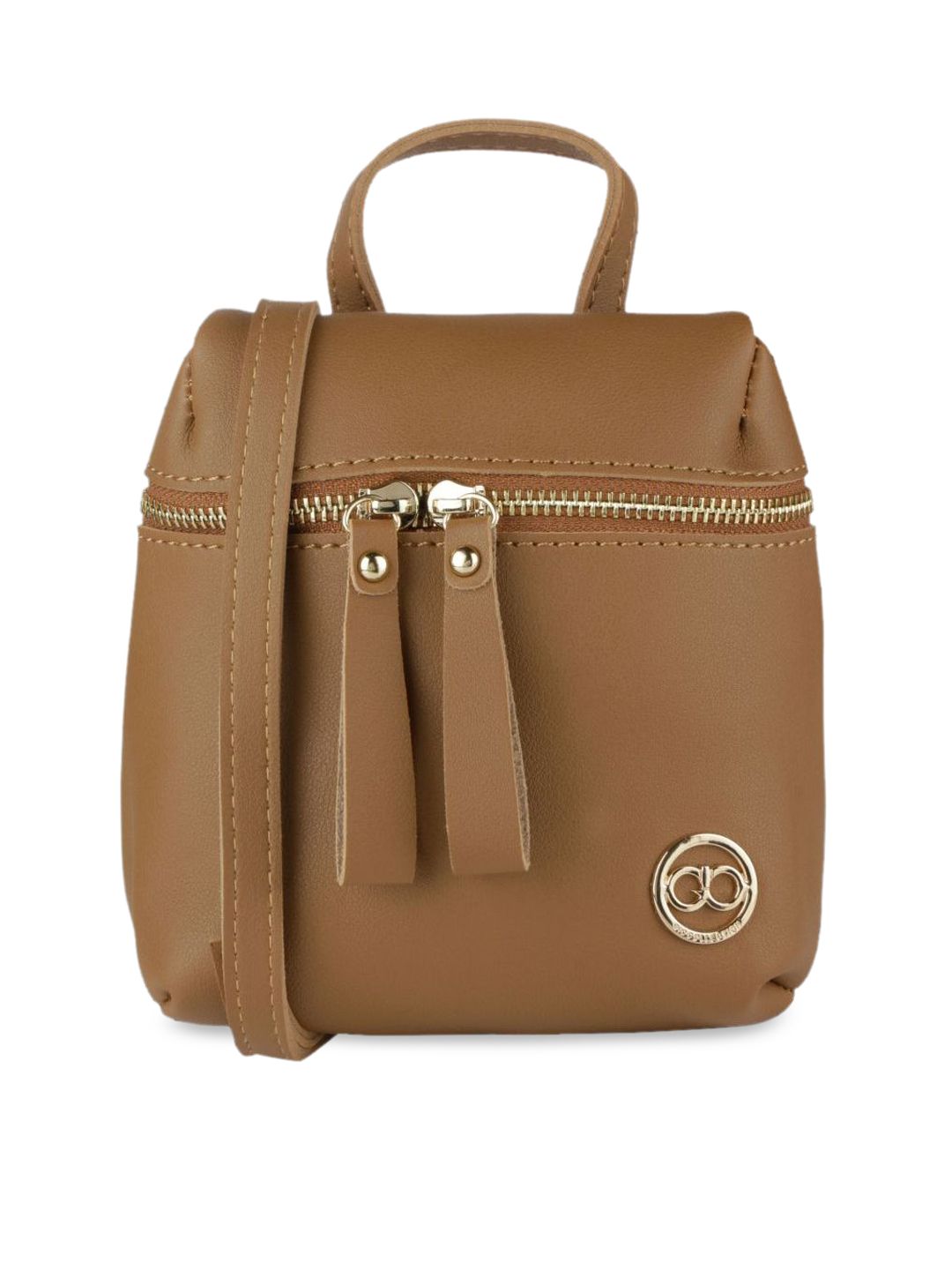 GIO COLLECTION Women Brown Solid Backpack Price in India