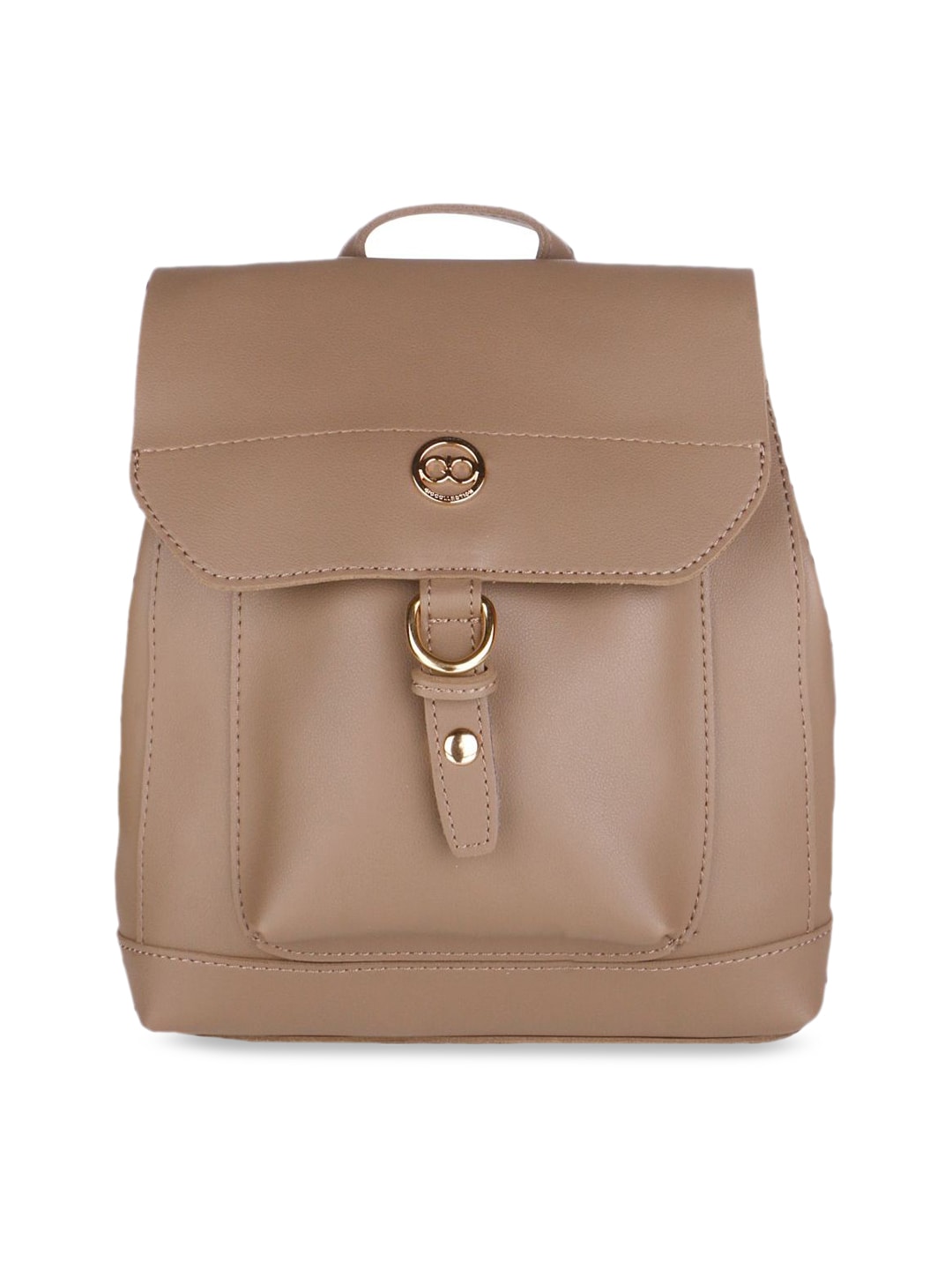 GIO COLLECTION Women Brown Solid Backpack Price in India