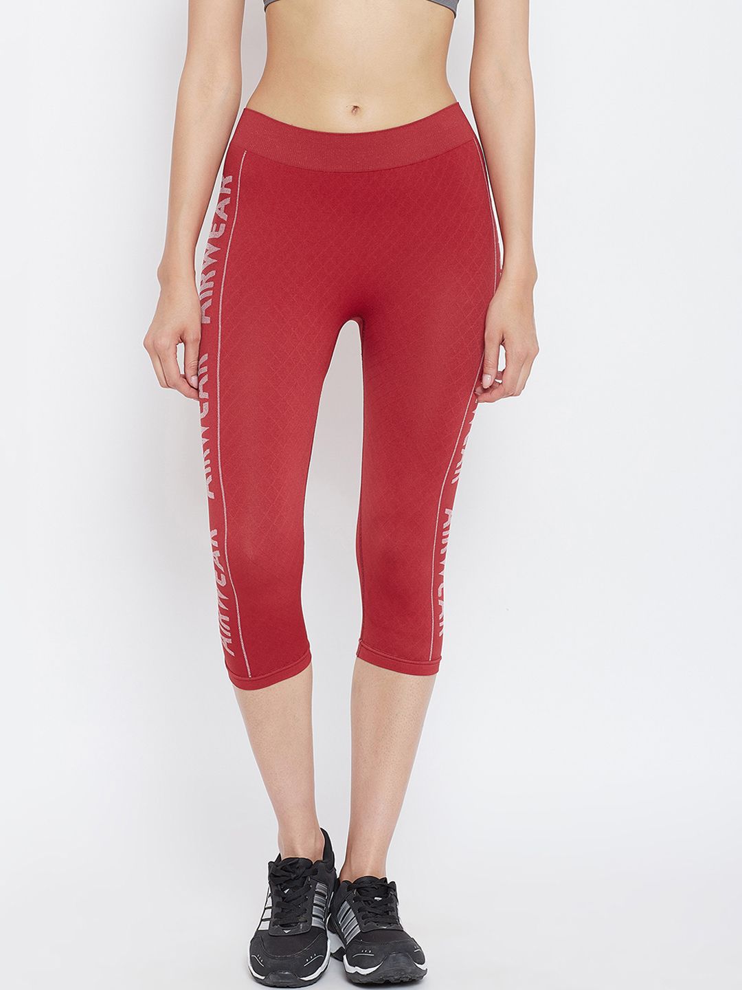 C9 AIRWEAR Women Red Solid Tights with DRI-FIT Technology Price in India