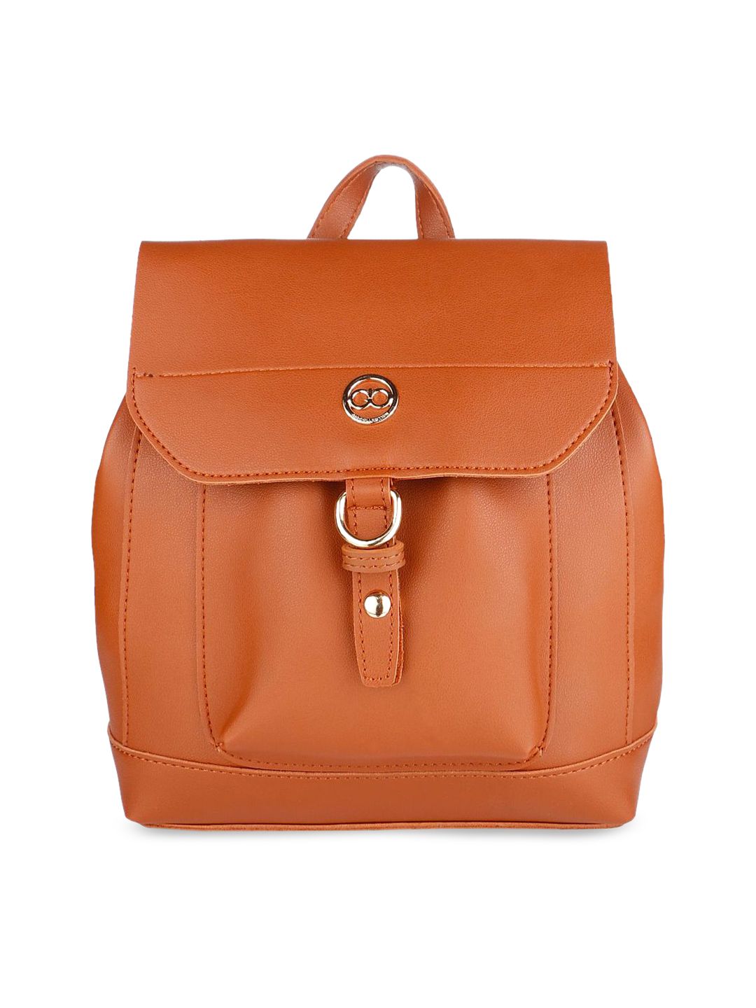 GIO COLLECTION Women Brown Solid Backpack Price in India