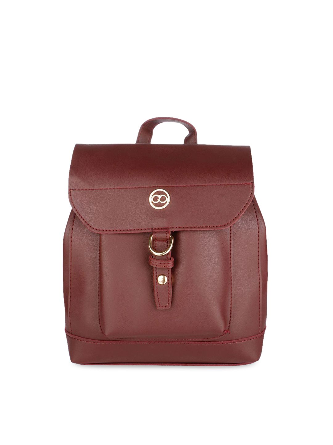 GIO COLLECTION Women Maroon Solid Backpack Price in India