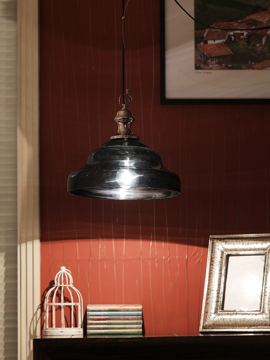 THE LIGHT STORE Black Textured Ceiling Hanging Light Price in India