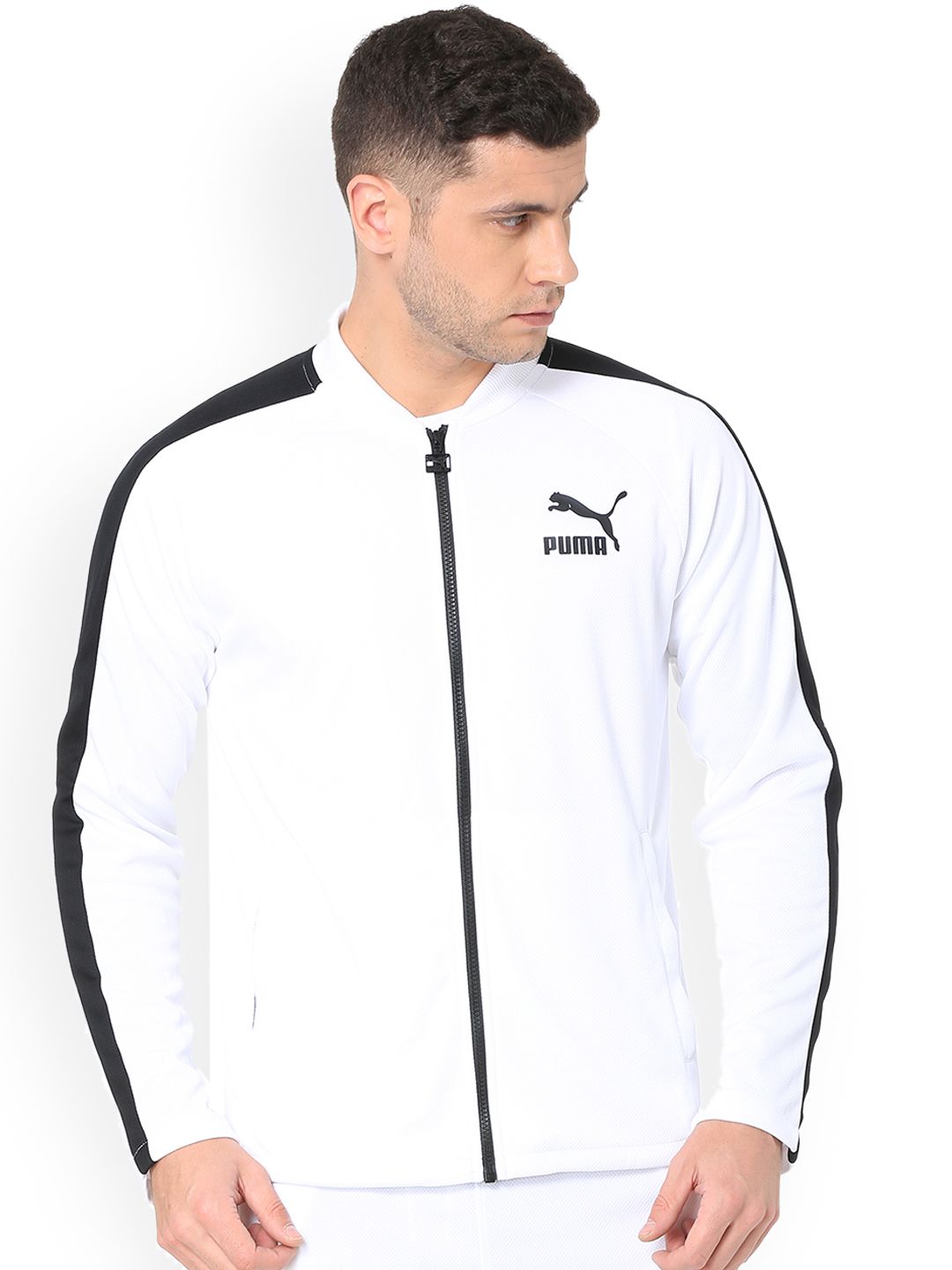 Buy Puma Men White Solid Archive T7 Sporty Track Jacket - Jackets