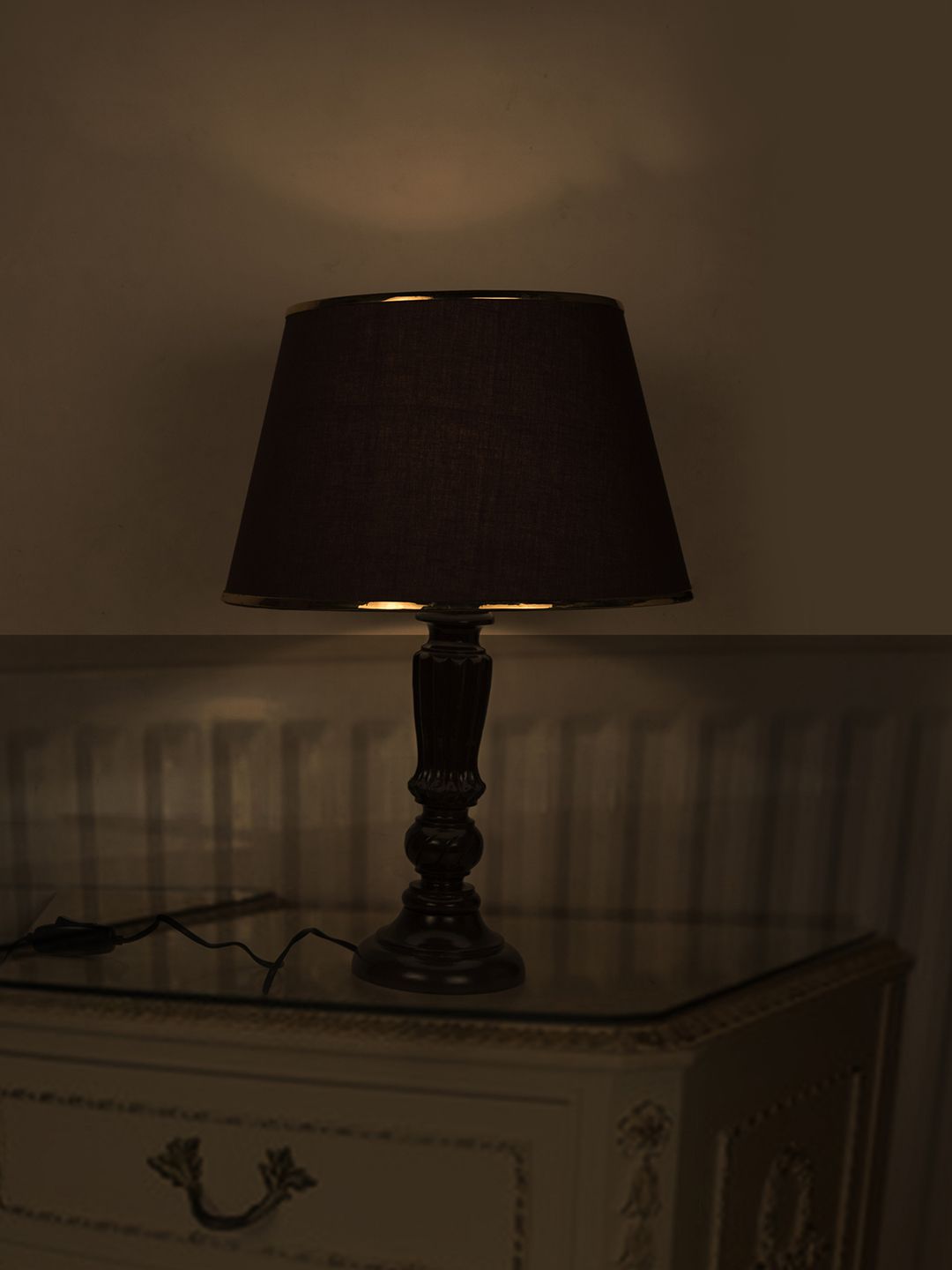 Fos Lighting Hanncrafted Brown Bedside Standard Table Lamp Price in India