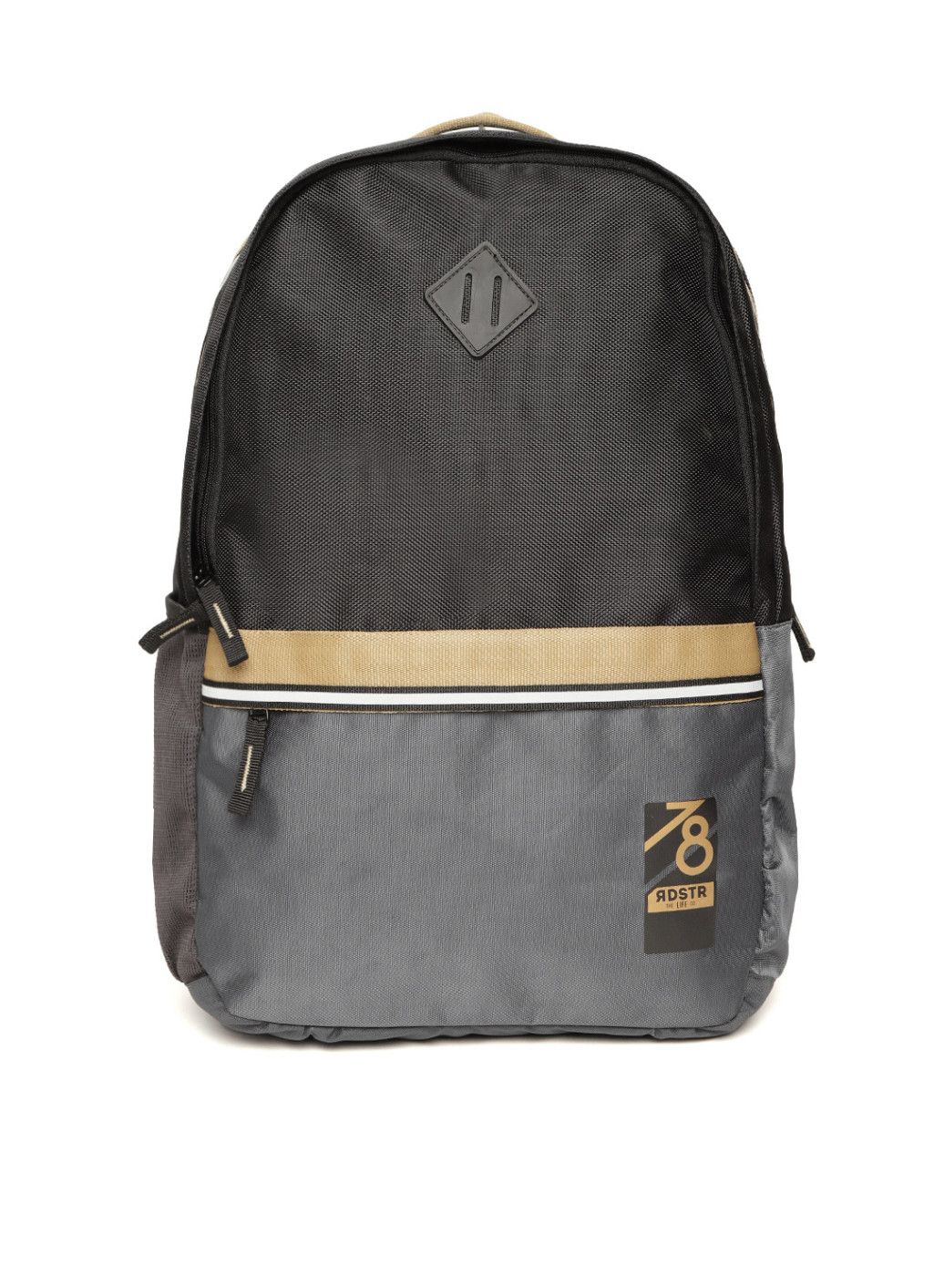 Roadster Black & Grey Colourblocked Laptop Backpack