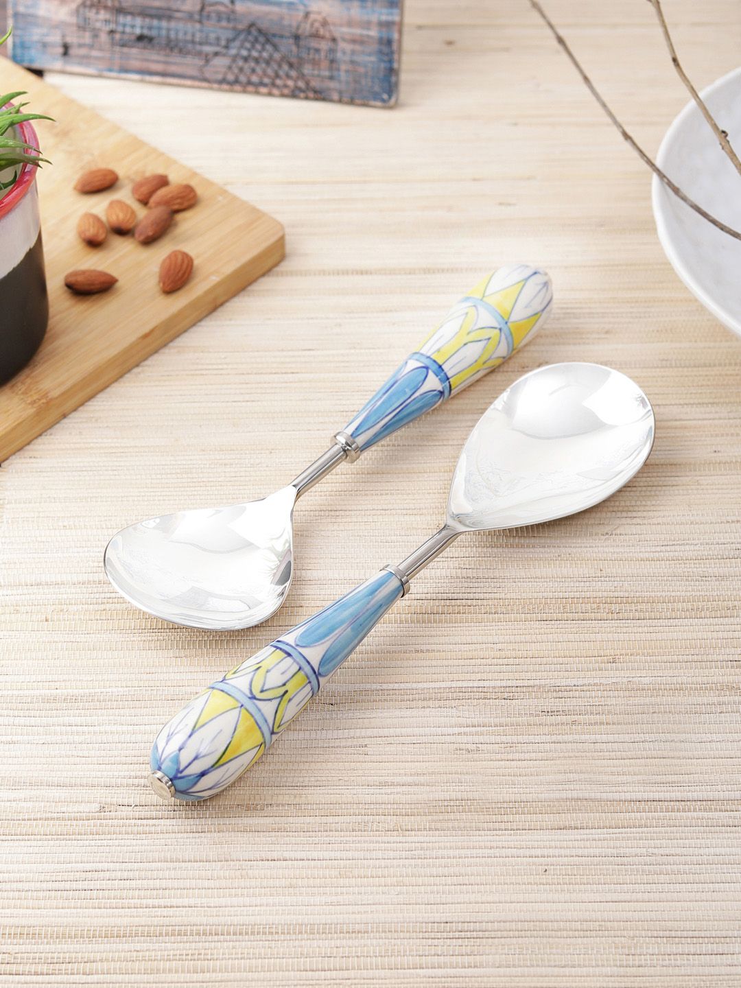 VarEesha Set of 2 Printed Stainless Steel Hand-Painted Spoon Price in India