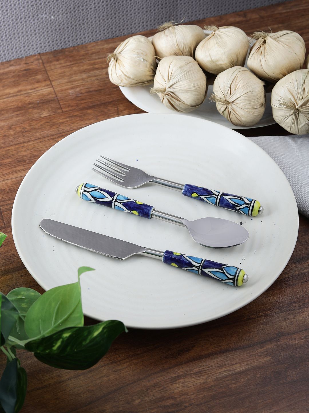 VarEesha Set Of 3 Printed Stainless Steel Hand-Painted Spoon Set Price in India