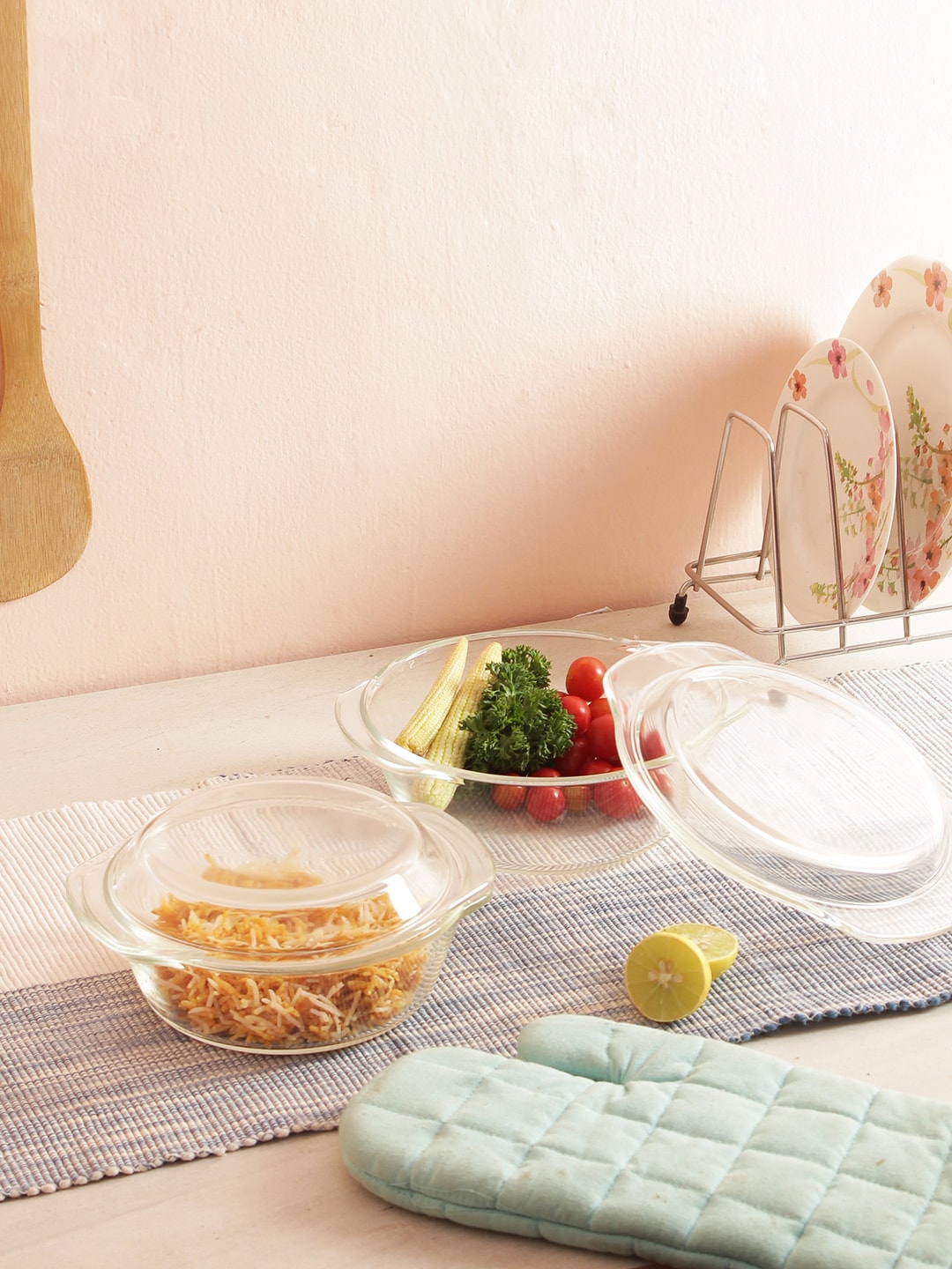 Femora Set of 2 Borosilicate Glass Casseroles with Lid Price in India