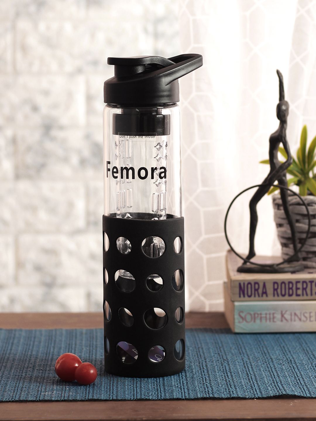 Femora Black & Transparent Bottle with Gripper 700ml Price in India