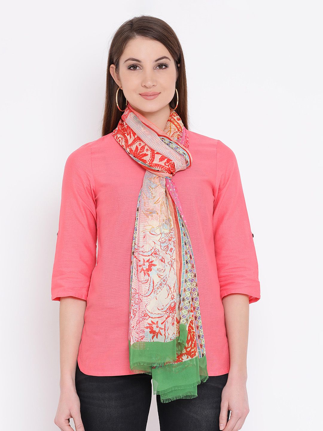 SHINGORA Women Multicoloured Printed Stole Price in India