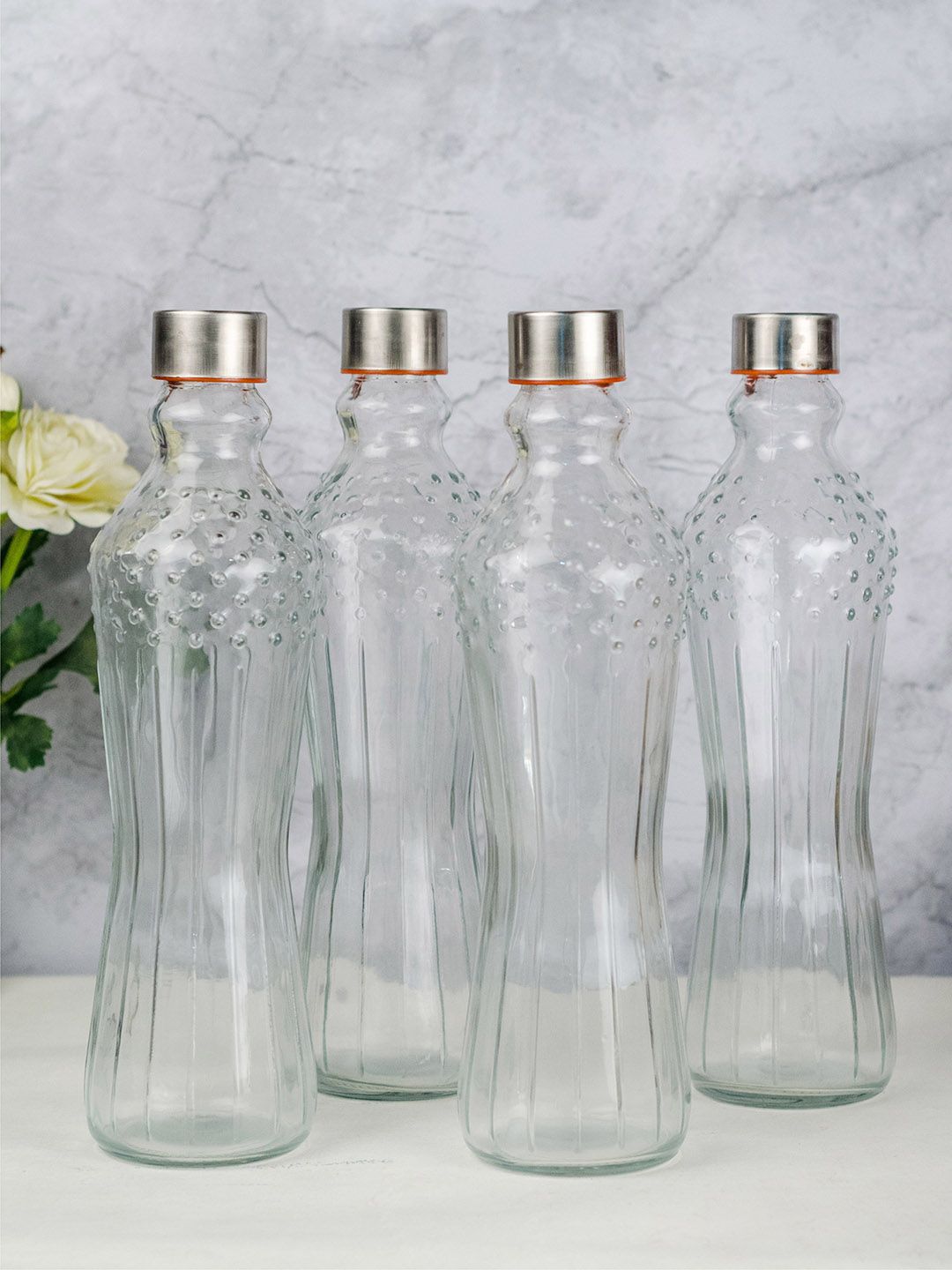 GOODHOMES Set of 4 Transparent Water Bottles Price in India