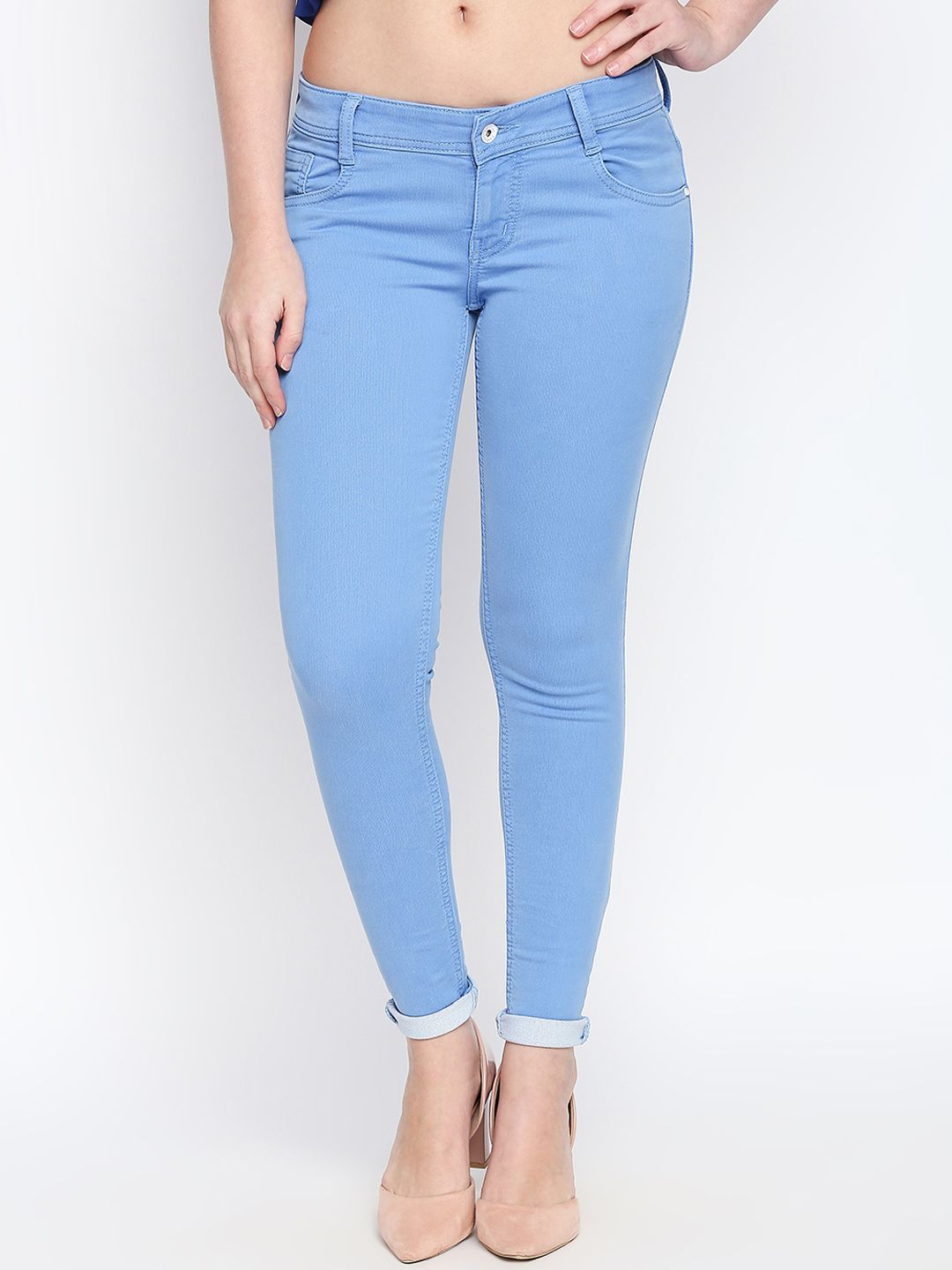 High Star Women Blue Slim Fit Mid-Rise Clean Look Stretchable Jeans Price in India
