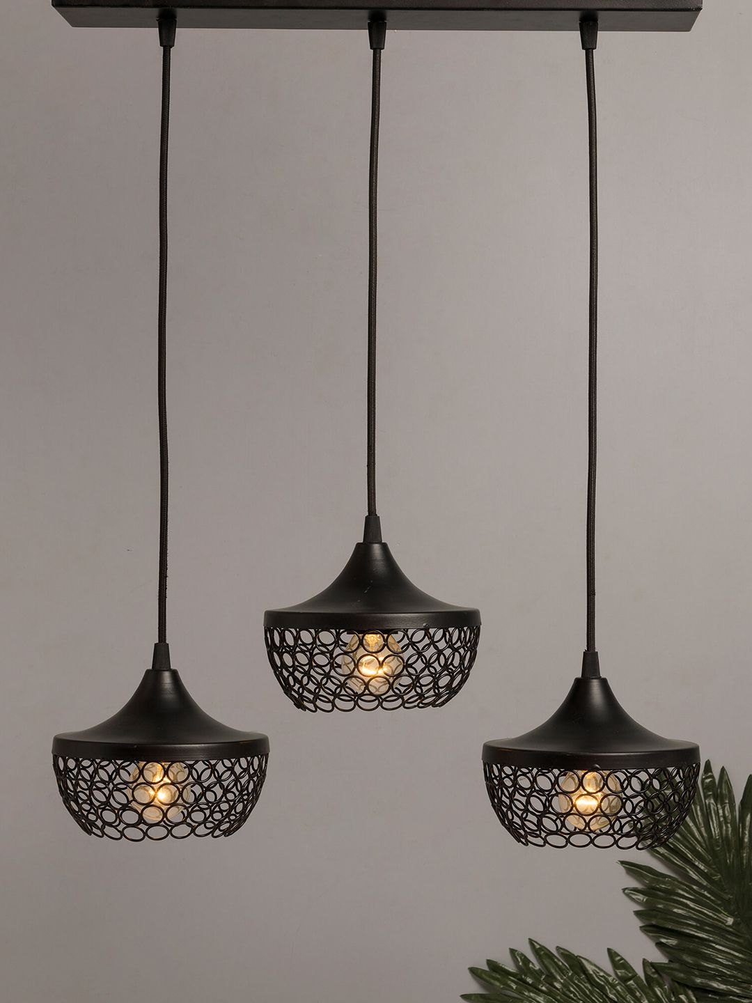 Homesake Black Textured Handcrafted Cluster Lights Price in India