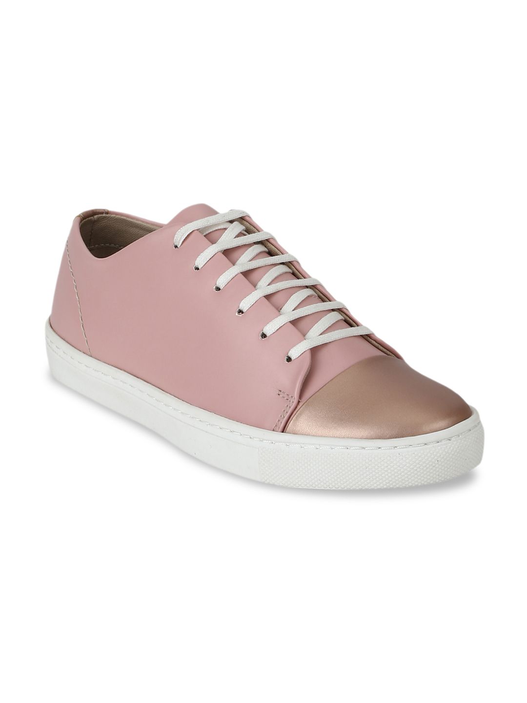 Aditi Wasan Women Pink & God-Toned Colourblocked Sneakers Price in India