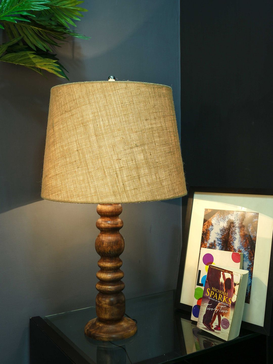 Grated Ginger Brown Solid Handcrafted Table Lamp with Shade Price in India