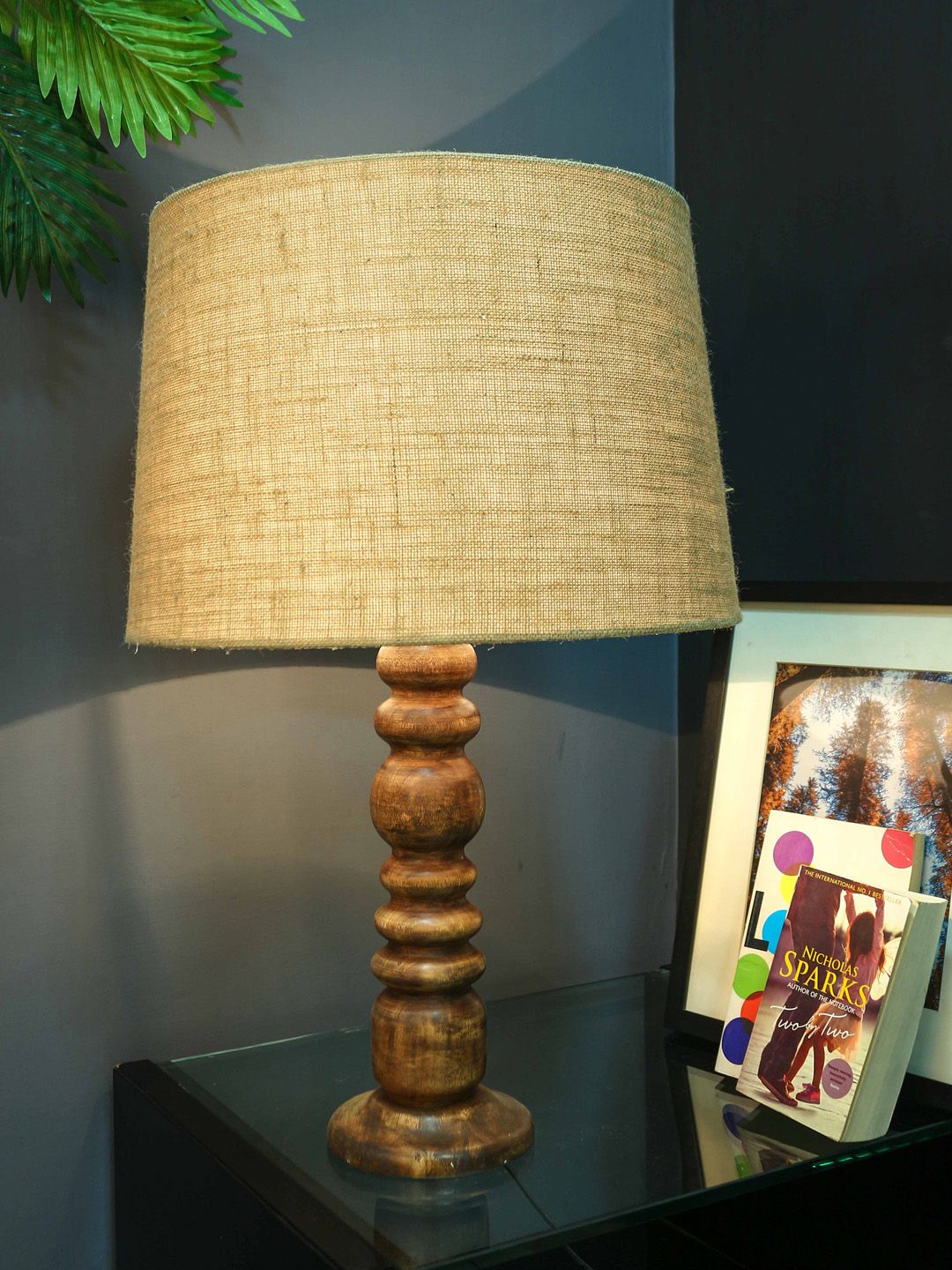Grated Ginger Brown Solid Handcrafted Bedside Standard Table Lamp Price in India