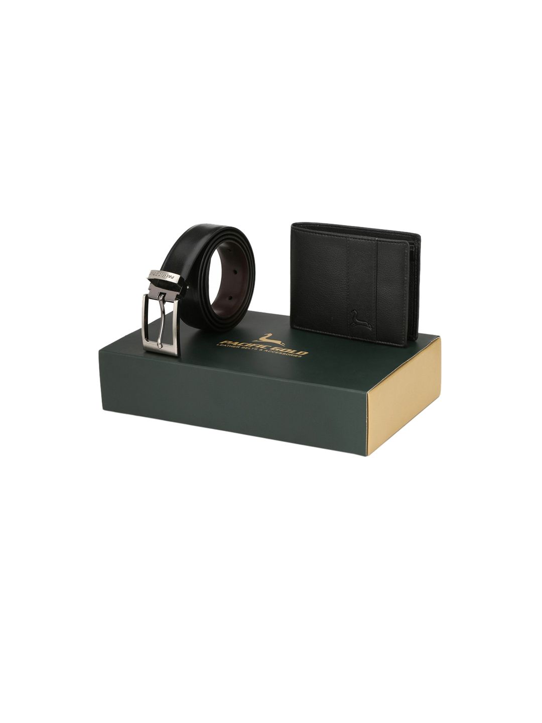 Pacific Gold Reversible 30" Belt And Wallet Combo Gift Set For Men