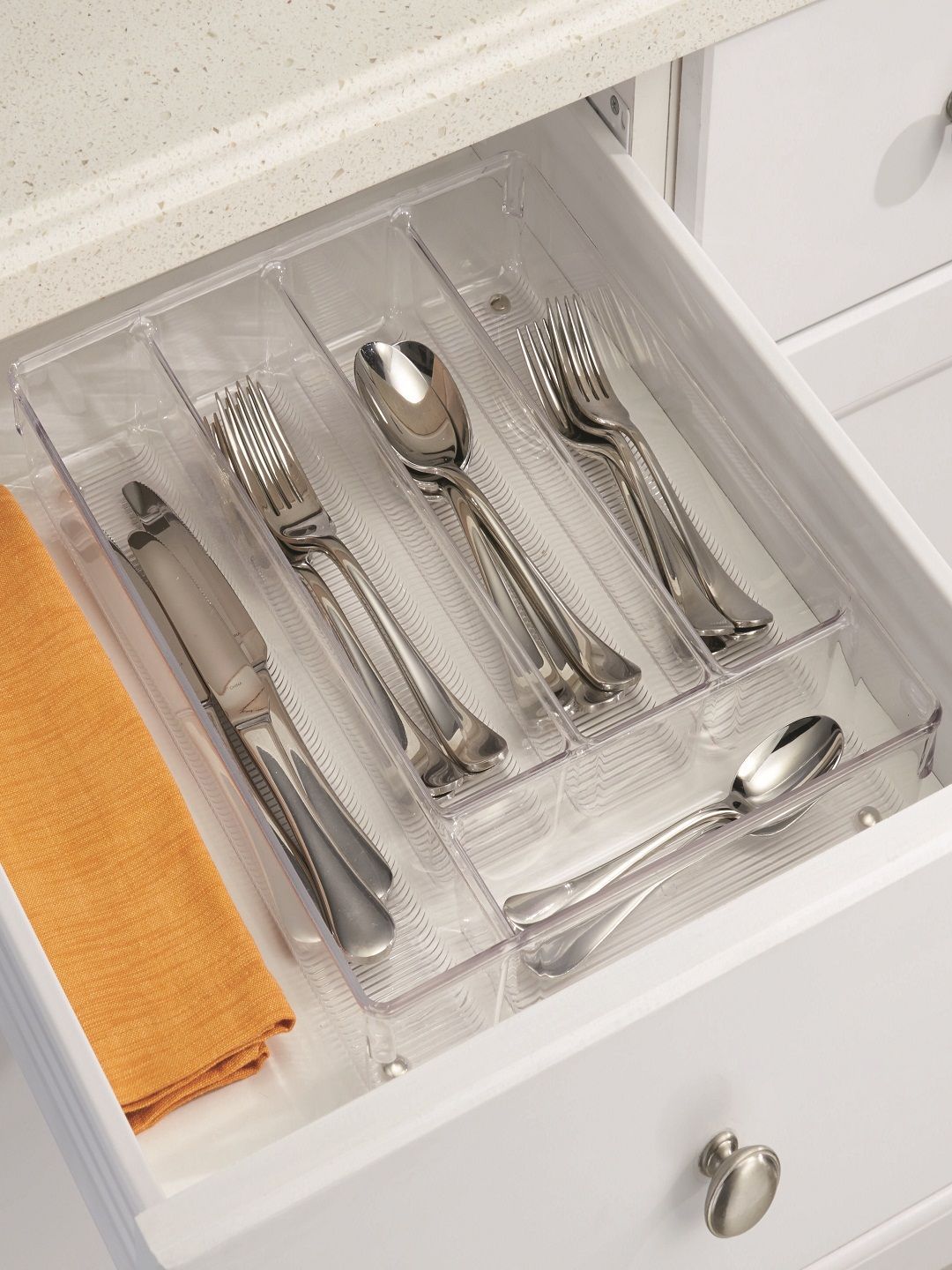 INTERDESIGN Transparent Cutlery Tray Drawer Organiser Price in India