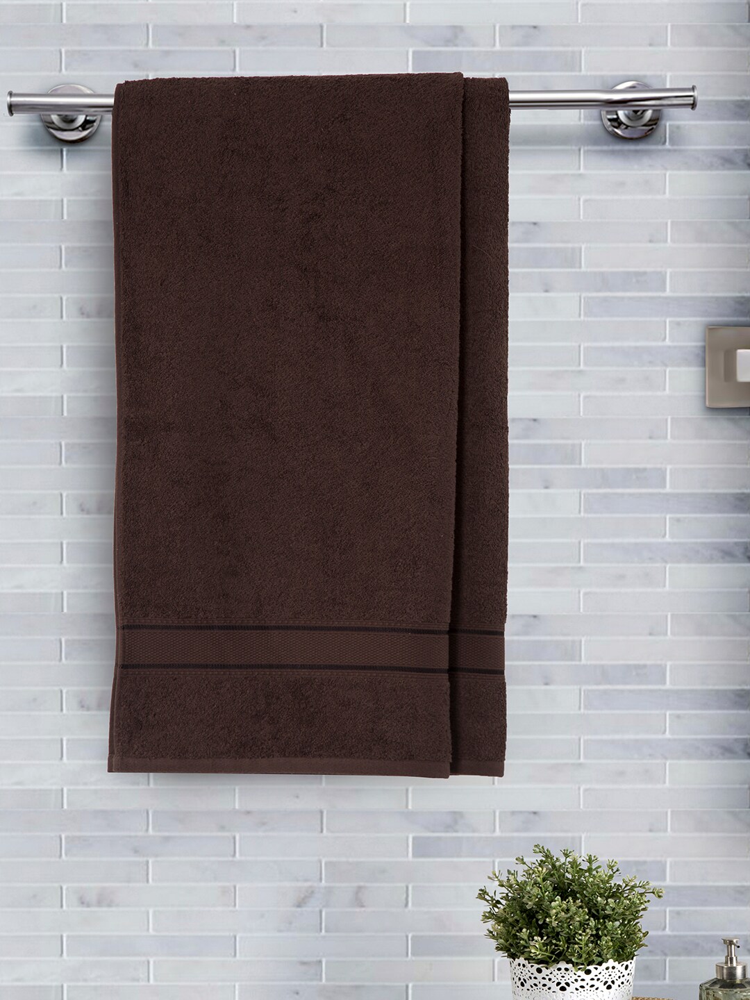 In-House by maspar Set Of 2 Brown 500 GSM Bath Towels Price in India