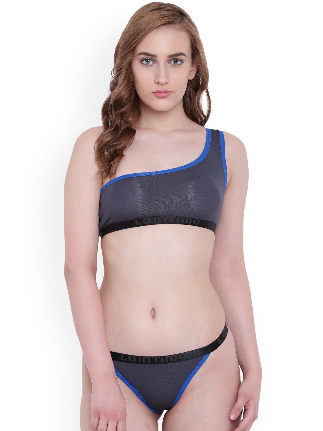 La Intimo Women Grey Solid Swim Bikini Set LIF2P002SG0 Price in India
