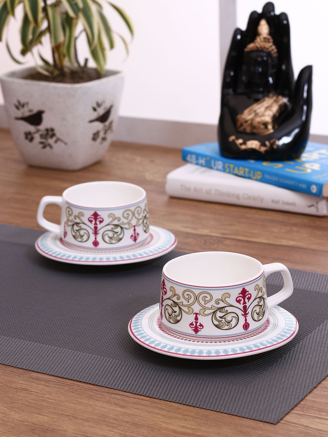 India Circus Multicoloured Printed Set Of 6 Cups & Saucers Price in India